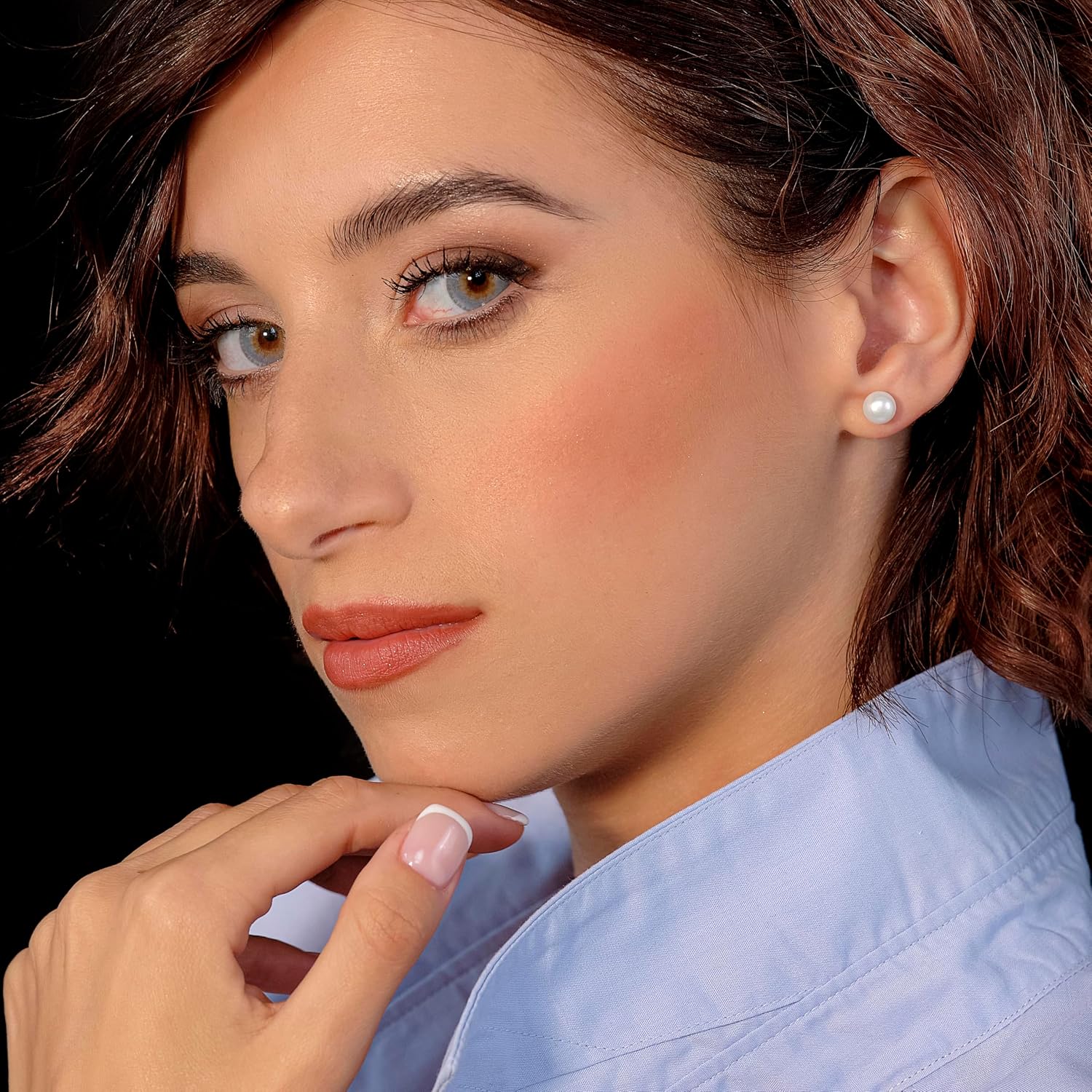Detalle 2 de MIORE Boucles d'Oreilles Perle 7,5 mm