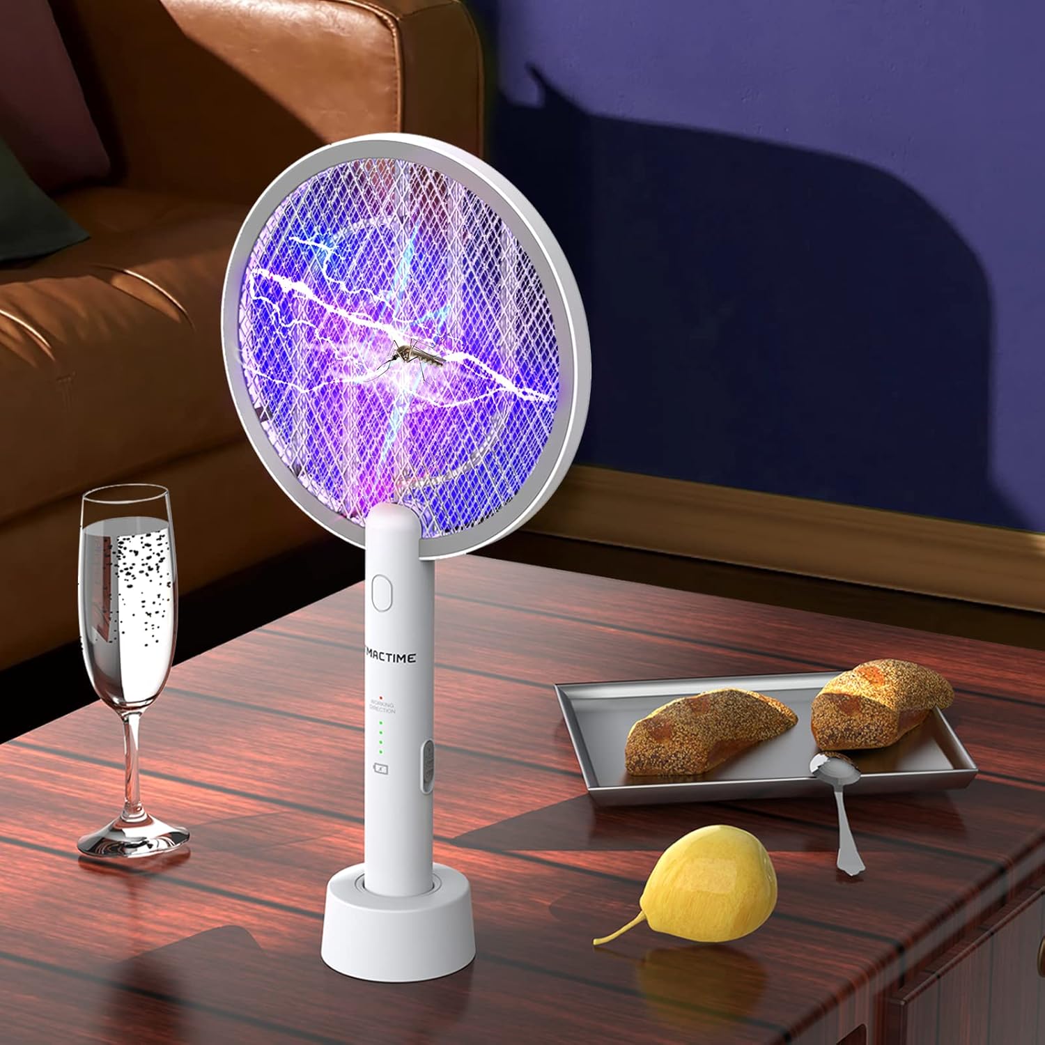 Thumbnail 6 de Elektrische Fliegenklatsche 2-in-1: 4000V Insektenvernichter mit UV-Lampe, USB wiederaufladbar