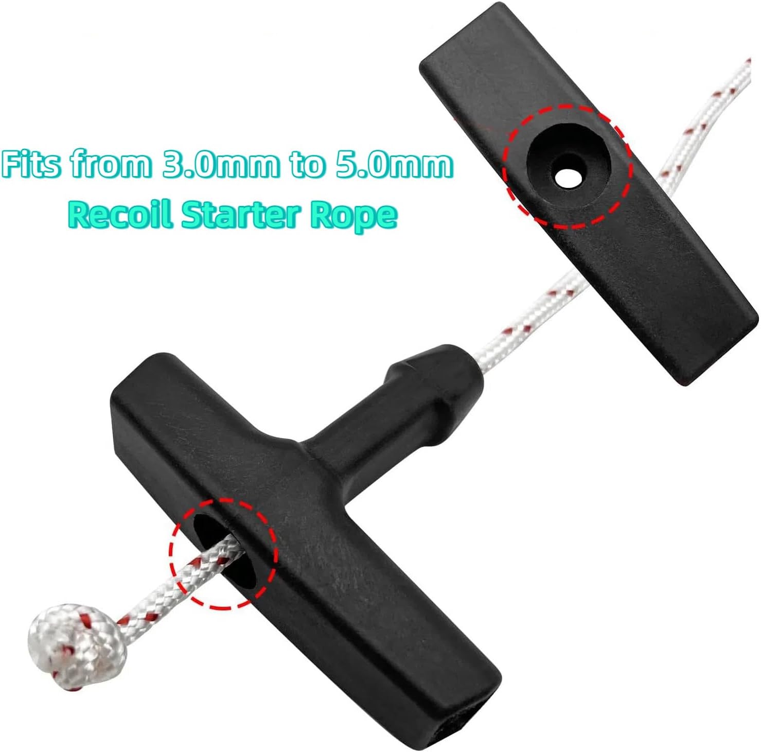 Detalle de Recoil starter handles, industrial plastic