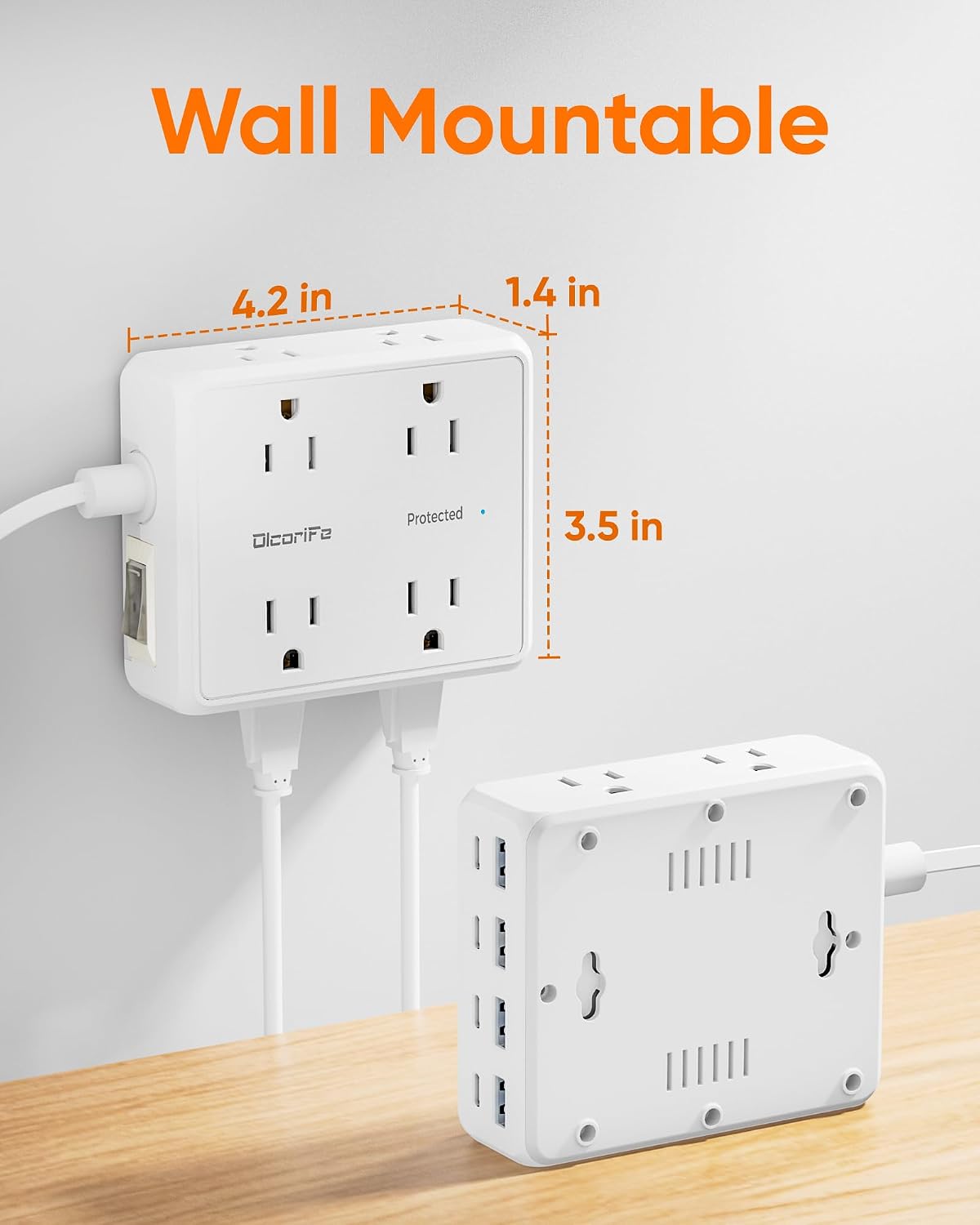 Detalle de Olcorife Power Strip with 10-Foot Cord