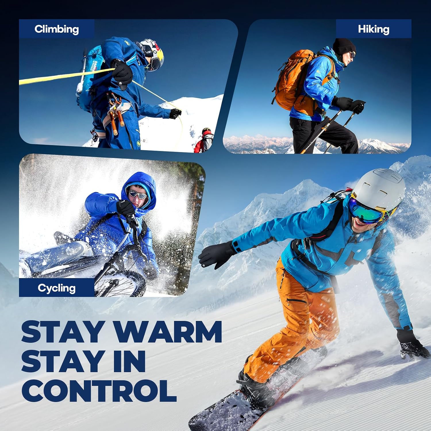 Thumbnail 5 de krosa 5-Layer Winter Gloves –20°F touchscreen-friendly
