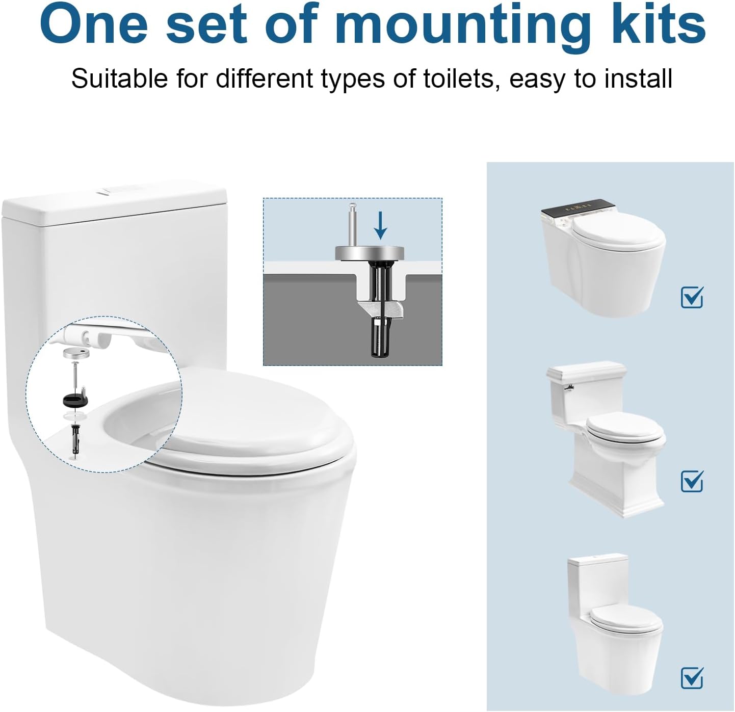 Detalle de WOLTU Toilettendeckel mit Absenkautomatik – O-Form WC-Sitz, 175 kg Tragkraft, Schnellverschluss
