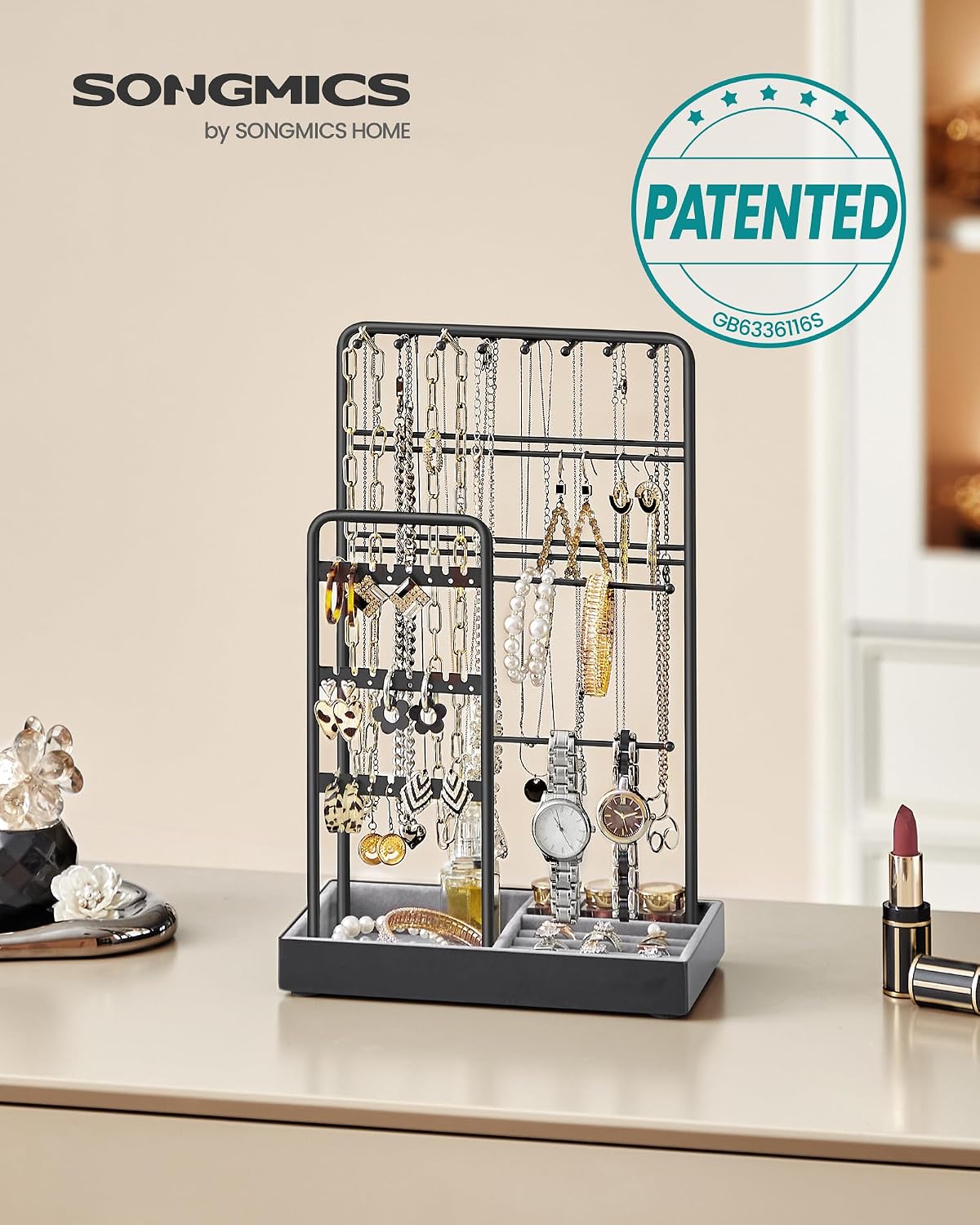 Detalle 2 de SONGMICS JJS021B01 Jewellery Stand 30 cm