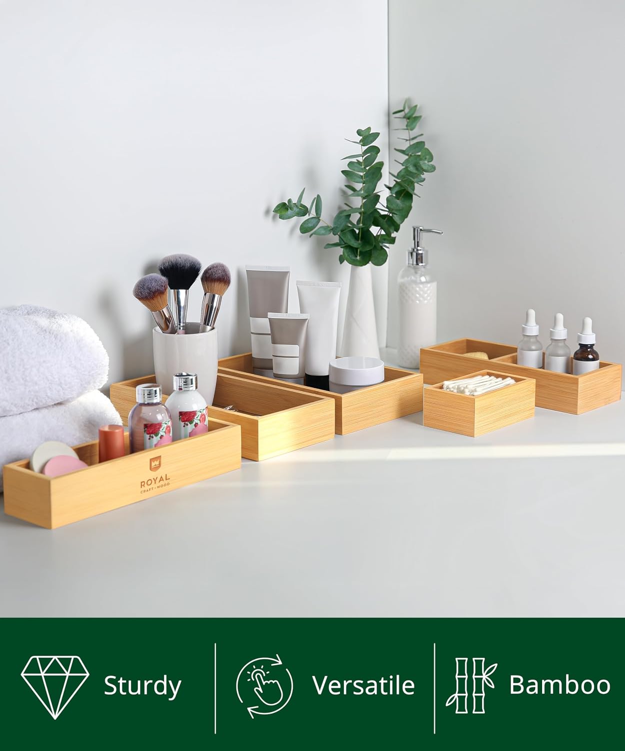 Detalle 2 de ROYAL CRAFT WOOD 5-Piece Bamboo Organizer Set