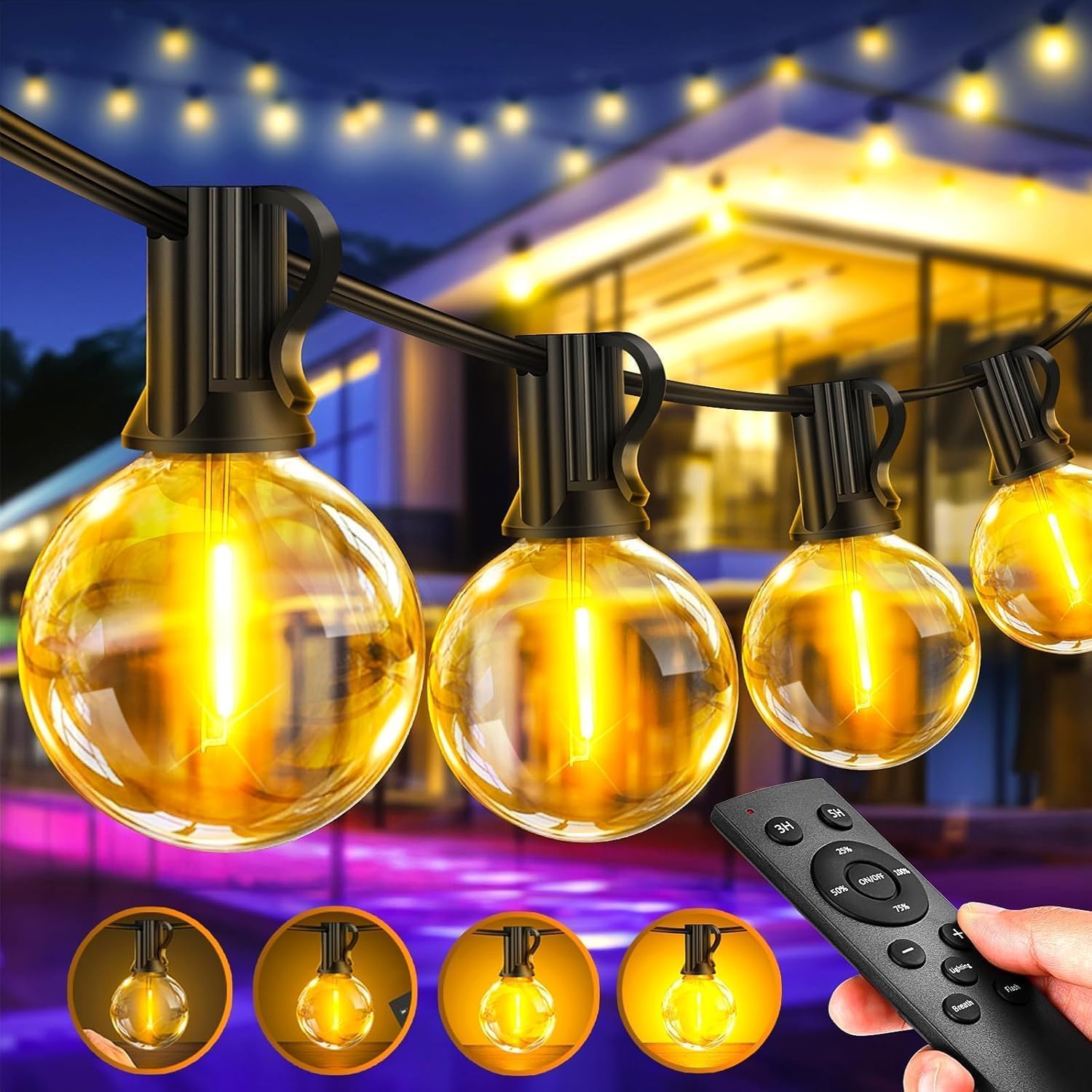 Detalle de LED Lichterkette 60m außen dimmbar