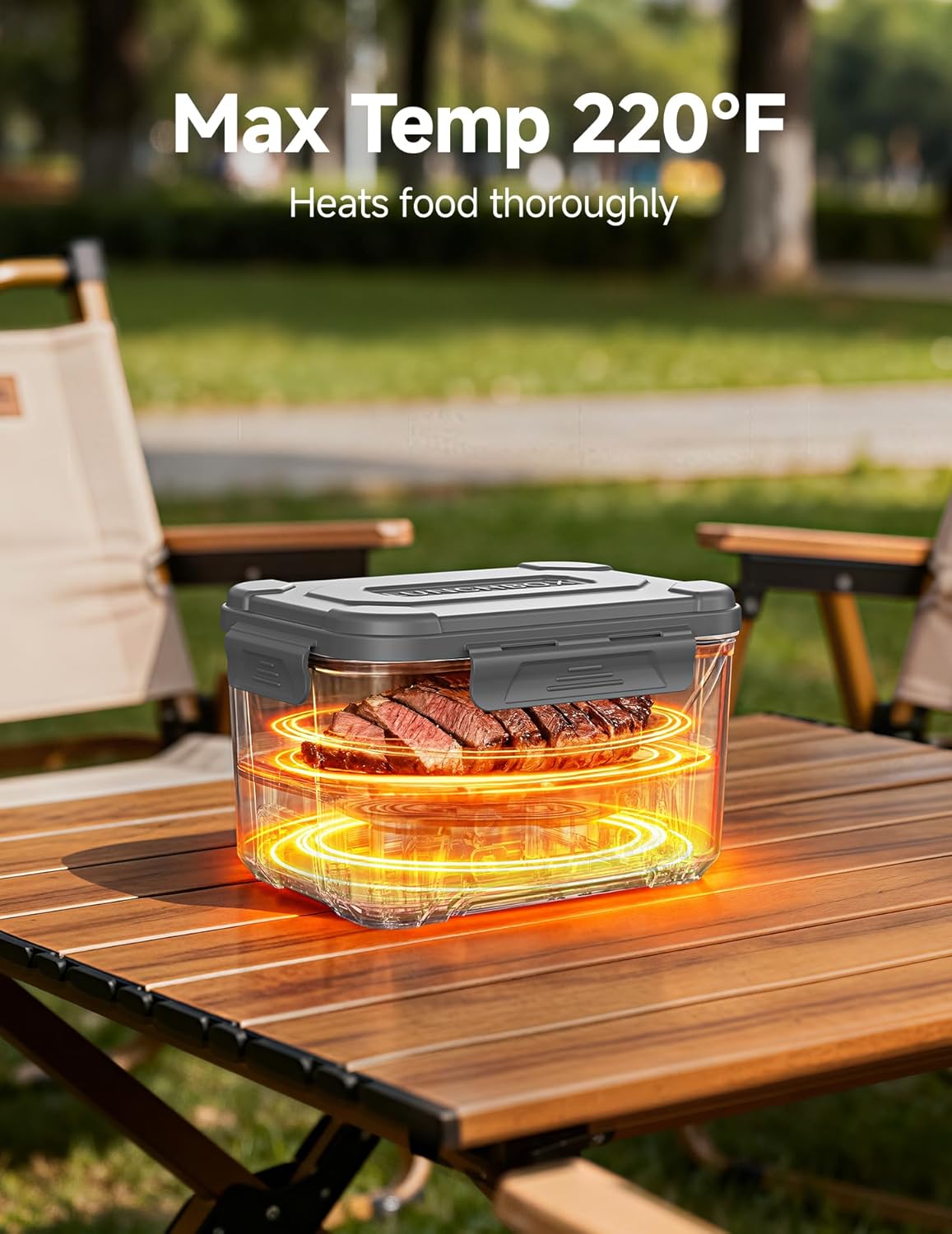 Thumbnail 6 de EAST OAK Heated Lunch Box (Grey) – Cordless 5.5-Cup Rechargeable Electric Food Warmer