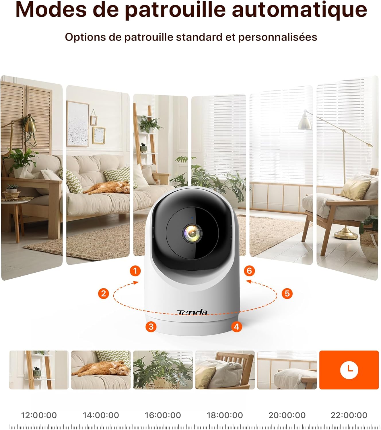 Thumbnail 2 de Tenda Caméra de sécurité Wi‑Fi 6 3MP Pan/Tilt (lot de 2) — vision nocturne infrarouge et audio bidirectionnel