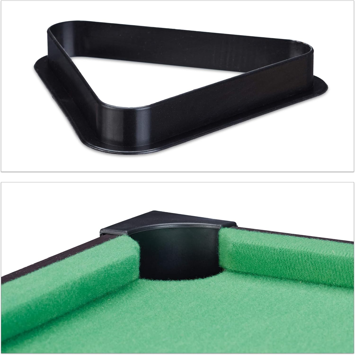 Detalle de Relaxdays Mini table de billard bois – 2 queues, boules et triangle, version vert