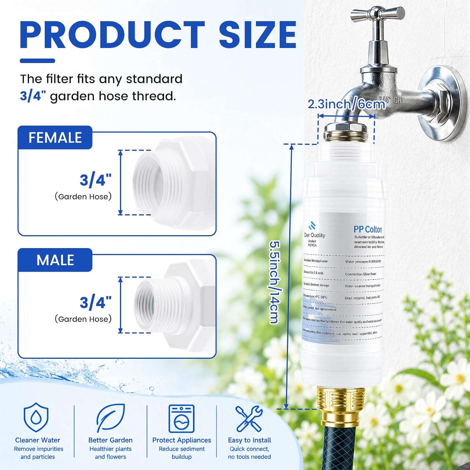 Thumbnail 3 de Wzzy Gurden Pack of 2 Mist Calcium Inhibitor Filter for Outdoor Misting Systems