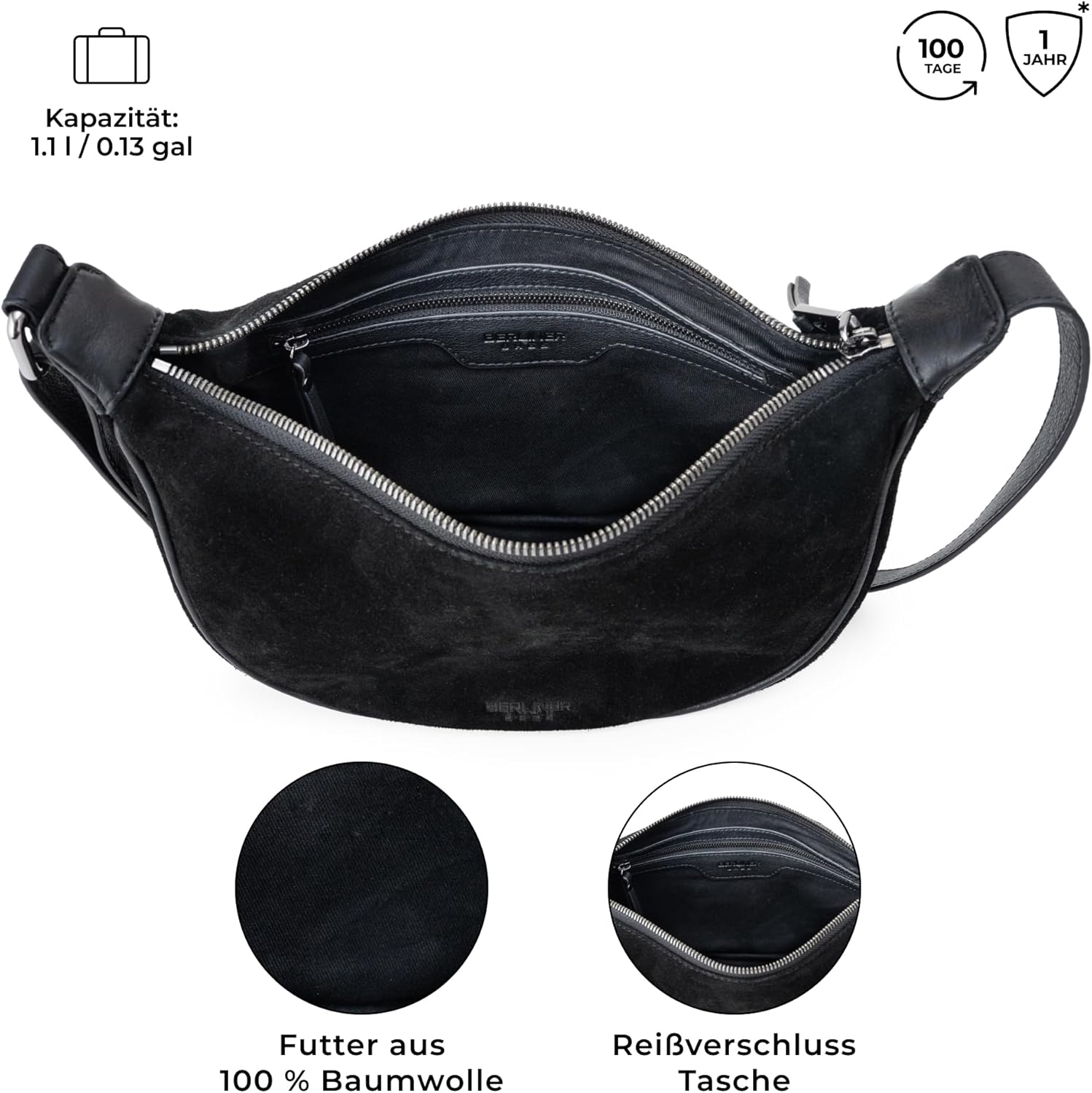 Thumbnail 4 de Berliner Bags Crossbody Luna – Moon Bag aus Wildleder (29 x 15 x 9,5 cm)