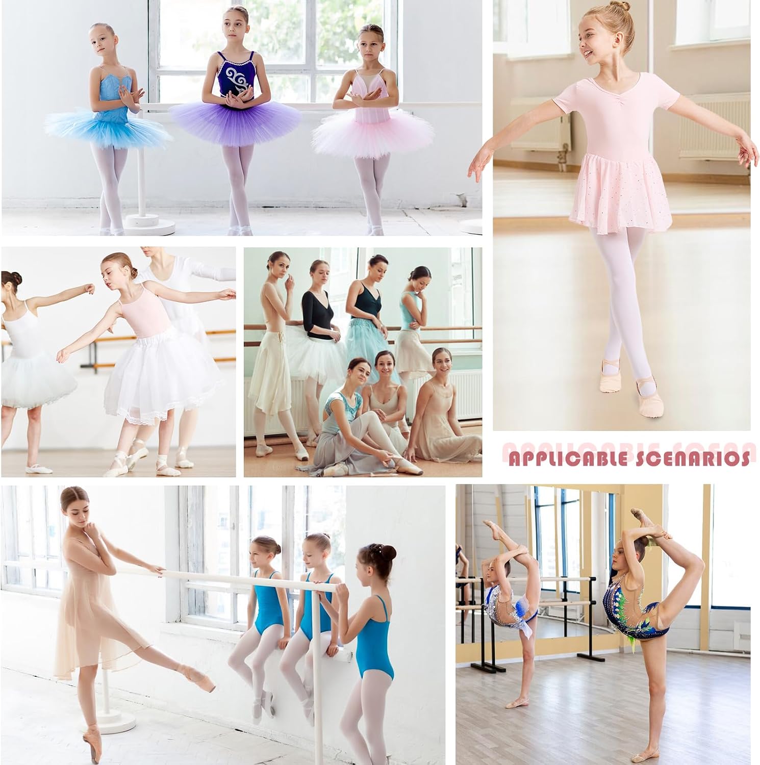 Detalle de Chaussons de ballet Acfoda en toile douce, antidérapants, lavage facile (tailles EU 22 à 44)
