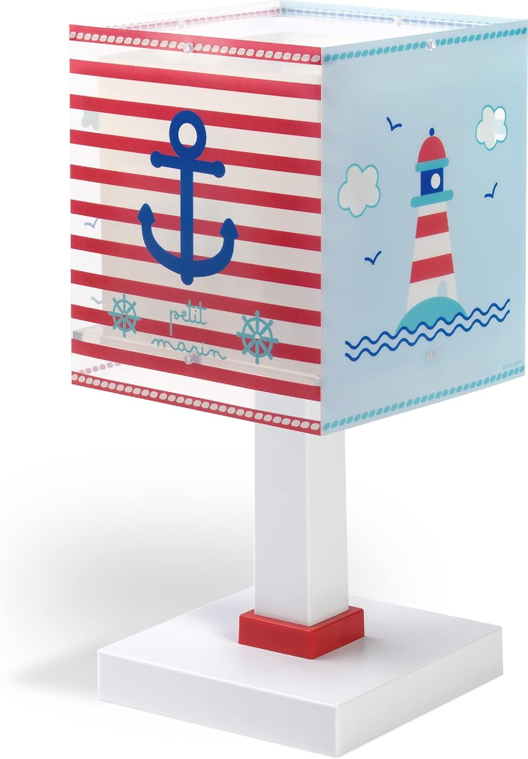 Detalle de Dalber Petit Marin Seemann Wal Blau – Kinder Tischlampe mit maritimem Charme (E14, 40W MAX)