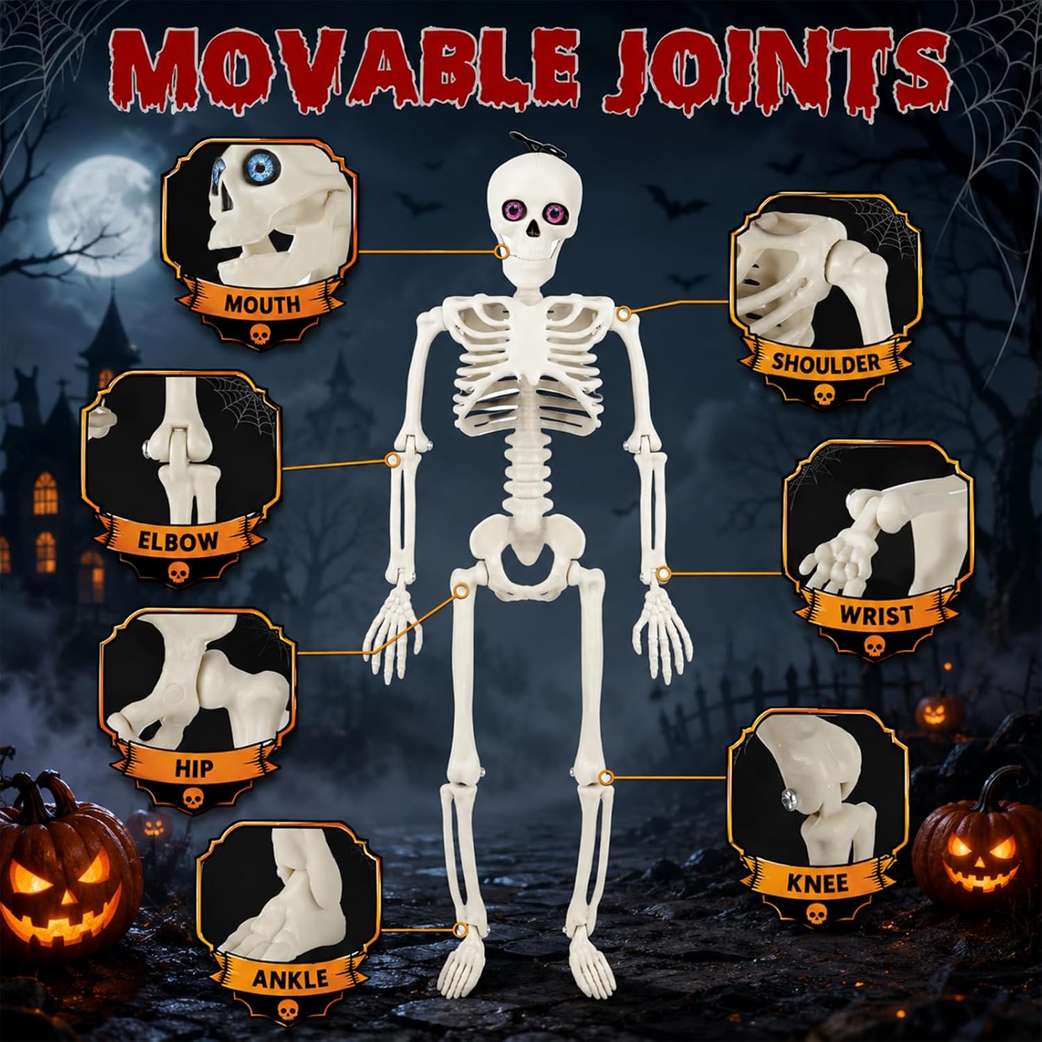 Thumbnail 4 de Daboot Halloween Skeleton Decorations, 16-Inch