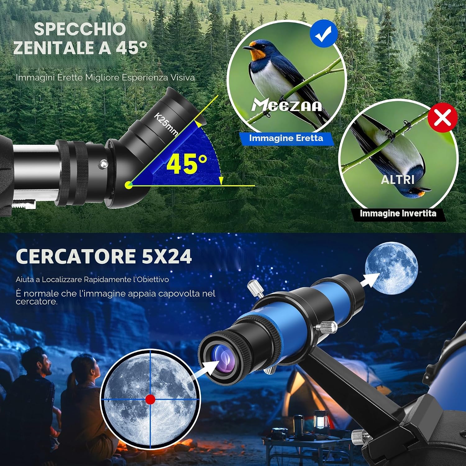 Detalle 2 de MEEZAA 90 mm 800 mm telescopio professionale