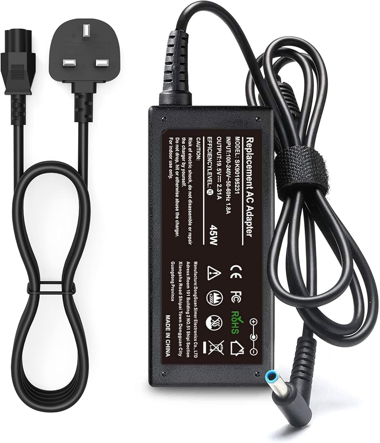 Detalle de YOBVTBF 45W Laptop Charger — Compatible with HP Pavilion, EliteBook, and more