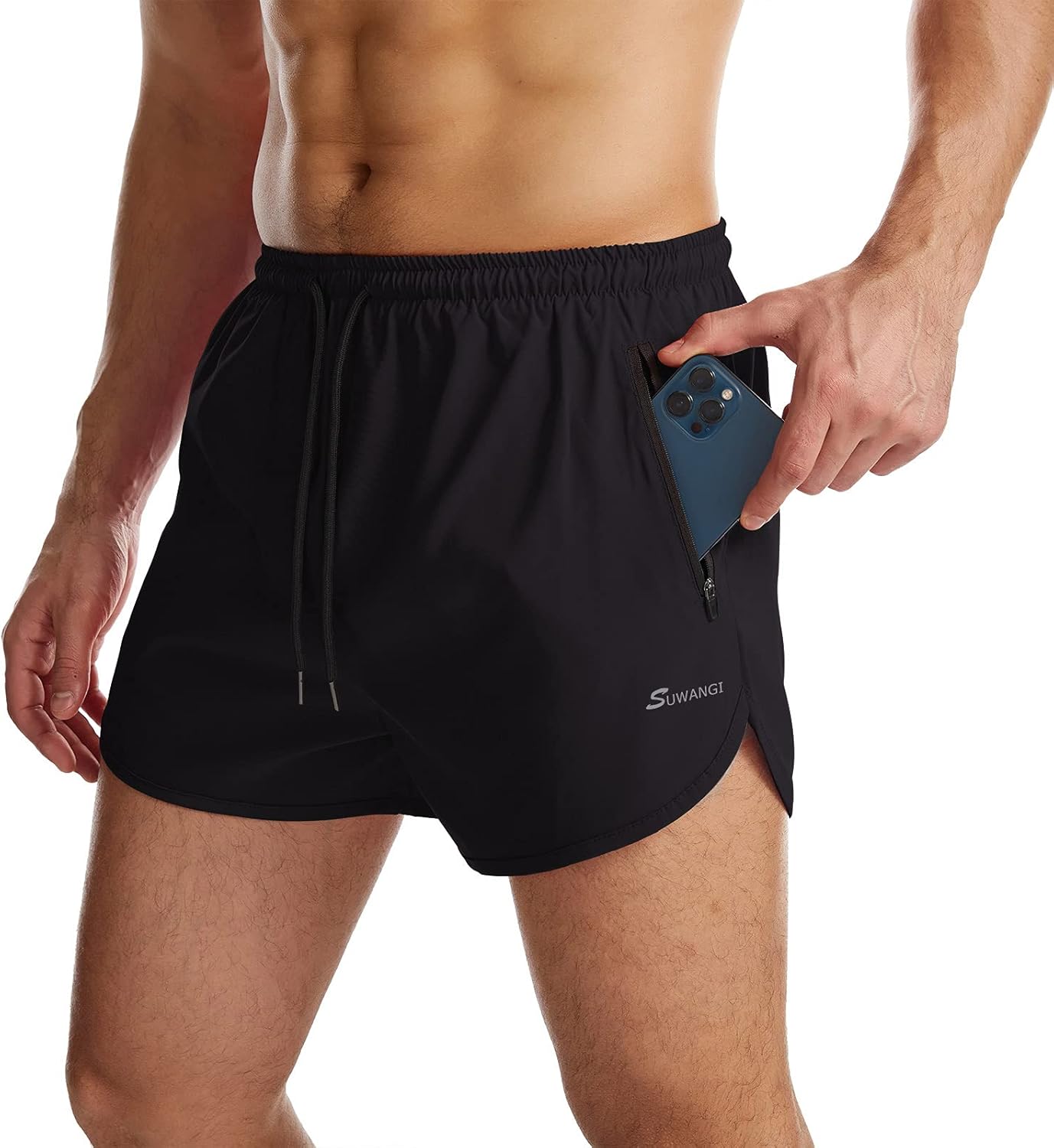 Thumbnail 6 de Suwangi Uomo Pantaloncini da Running 2 in 1: pantalone corto sportivo con tasca interna, asciugatura rapida efodera in rete