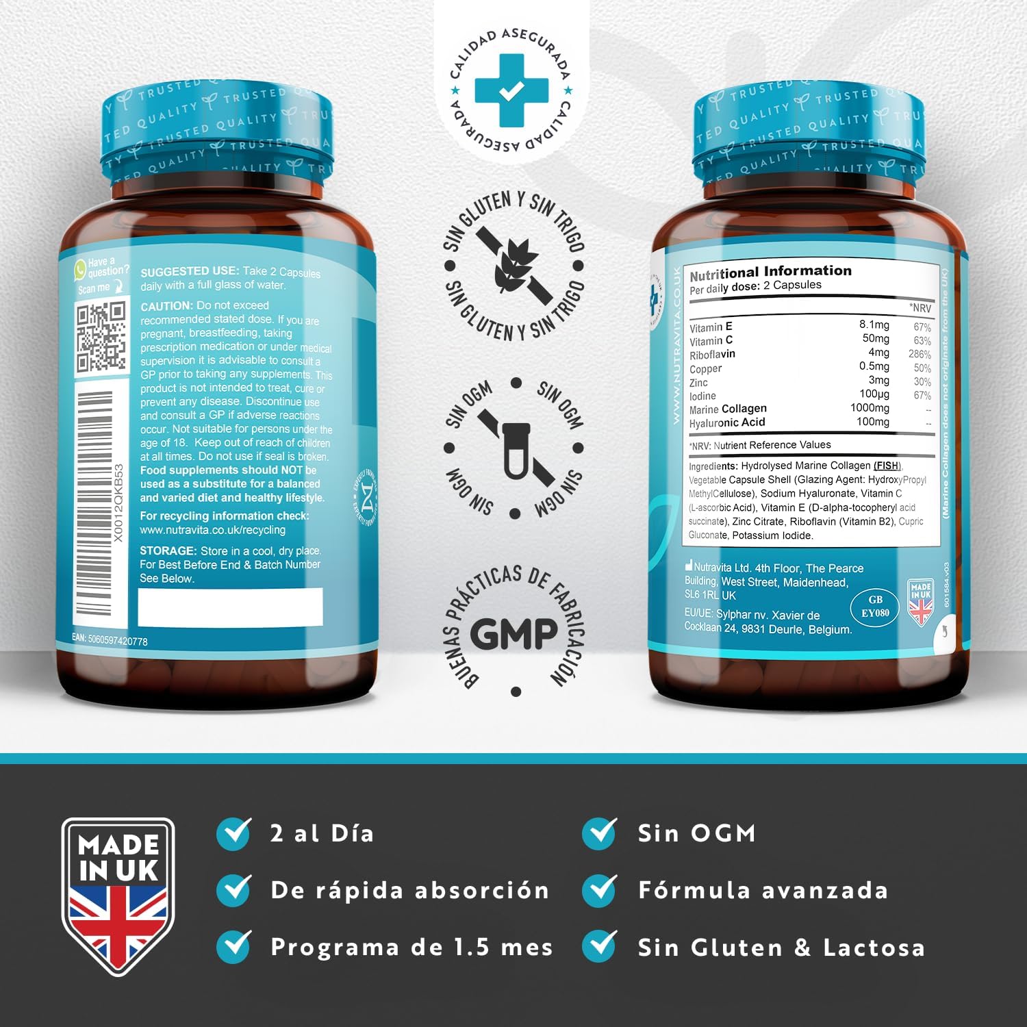 Detalle de Nutravita Super Fuerza Colágeno Marino 1000 mg