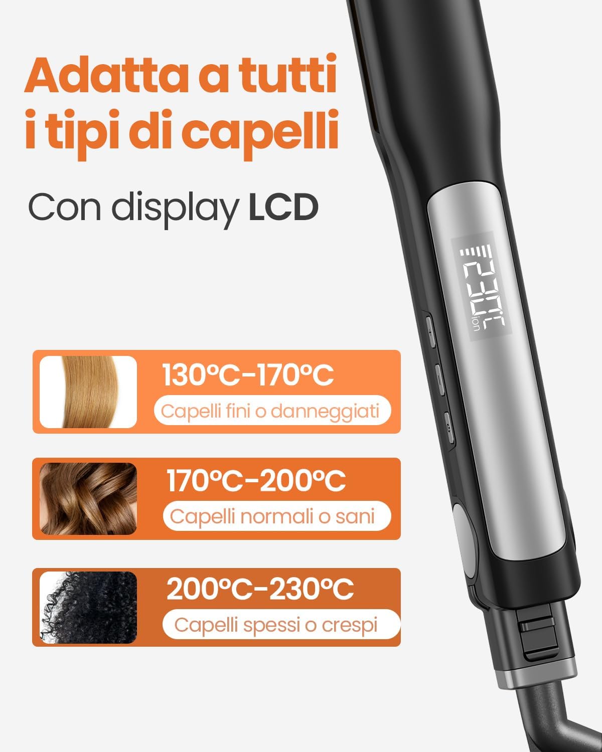 Thumbnail 4 de Faszin Piastra Capelli Professionale 2-In-1: piastra in titanio con ionizzazione e riscaldamento rapido