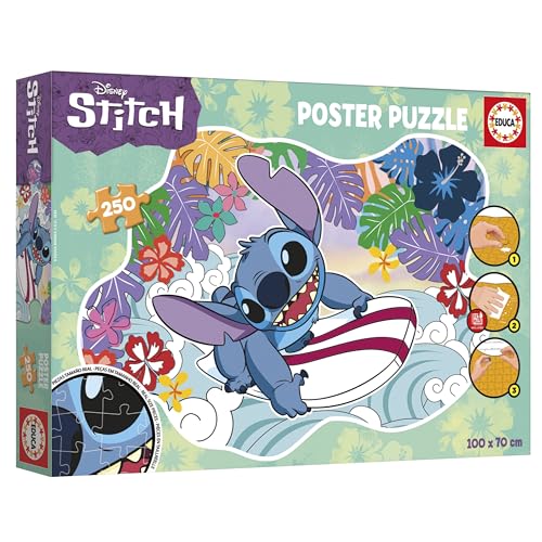 Detalle 2 de Educa Puzzle Stitch - Poster Infantil 250 Piezas, 100x70cm 🧩