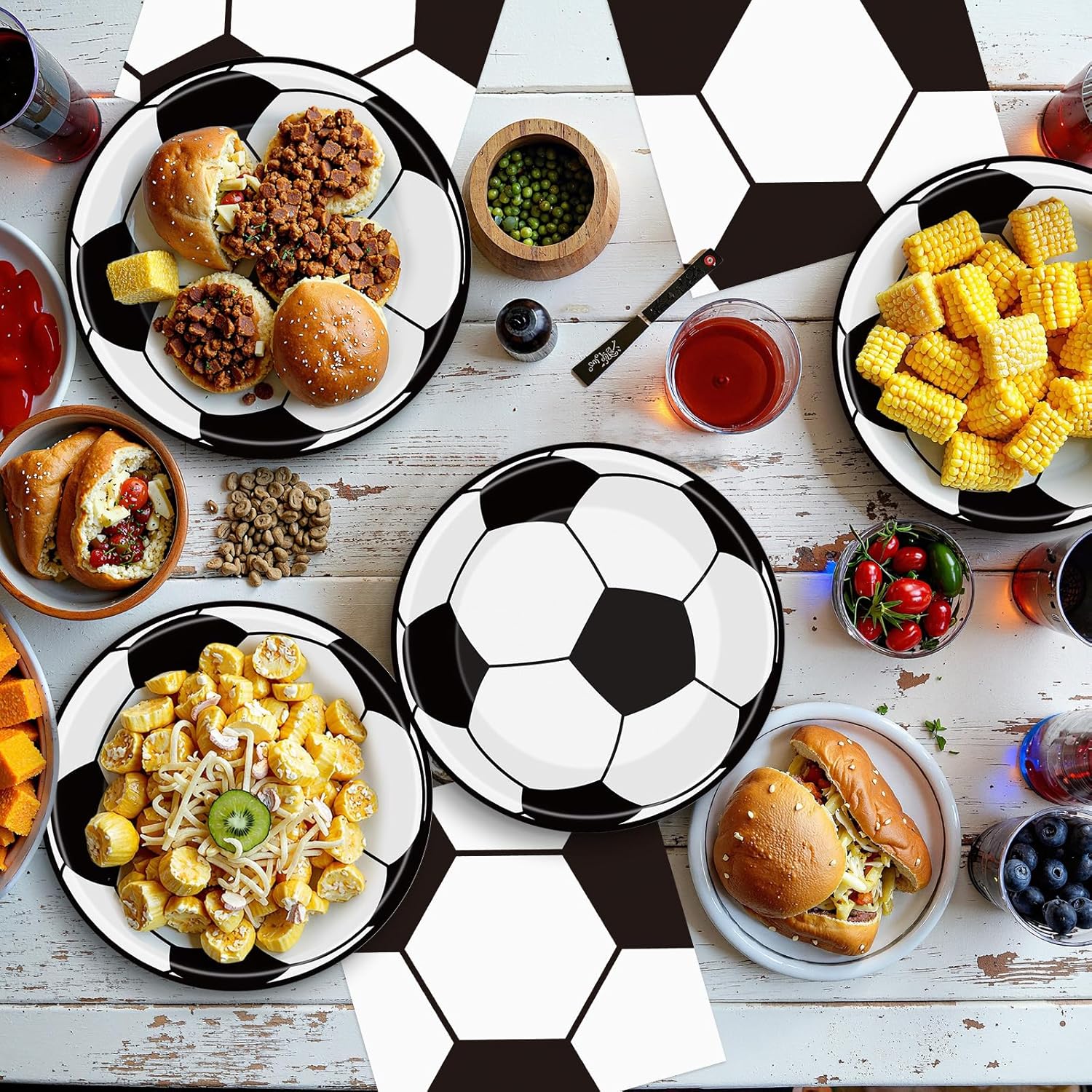 Detalle de 40Pcs Soccer Plates and Napkins Party Supplies – Soccer Birthday Tableware Set (Serves 20)