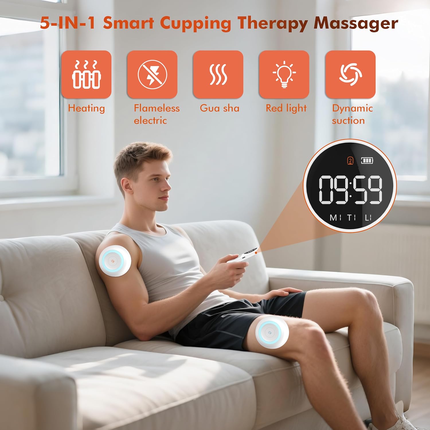 Thumbnail 1 de 2 Pack Smart Cupping Therapy Massager: 5-in-1 Cupping Set for Pain Relief