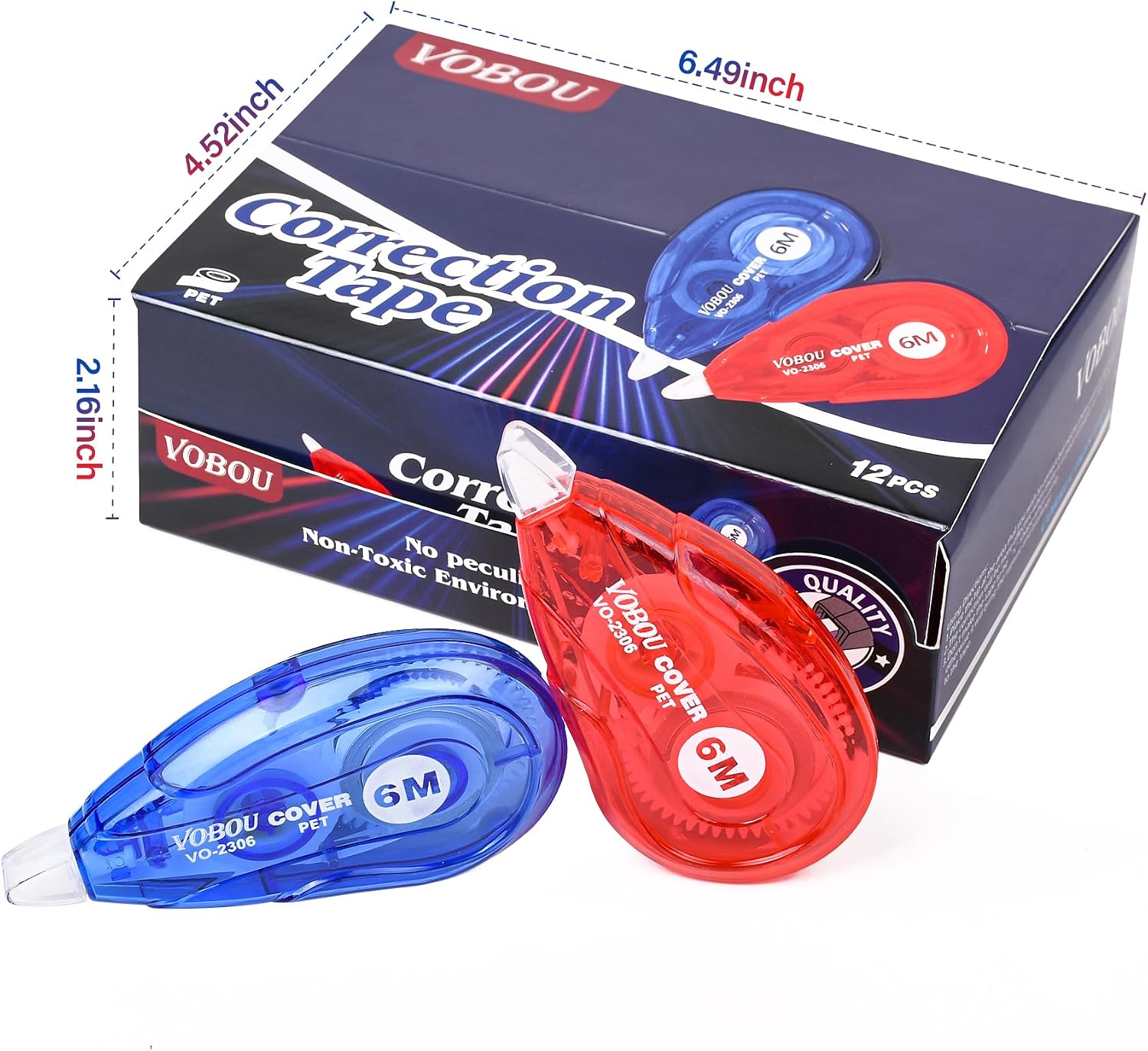 Thumbnail 6 de Vobou vo2023280102306563 Correction Tape, 12-Pack, 6 m x 5 mm