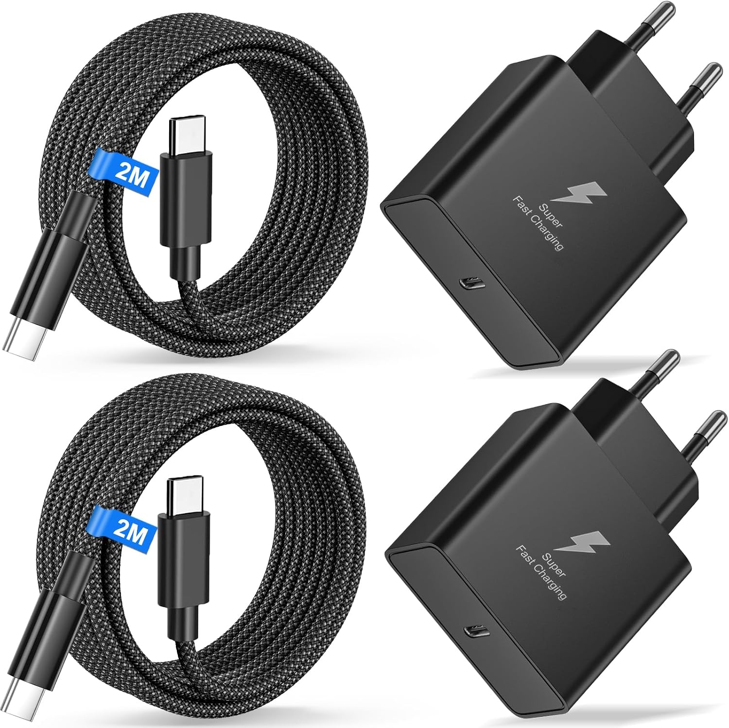 Detalle de Bamkey ładowarka USB-C 45 W, 2 sztuki z kablami nylonowymi 2 m