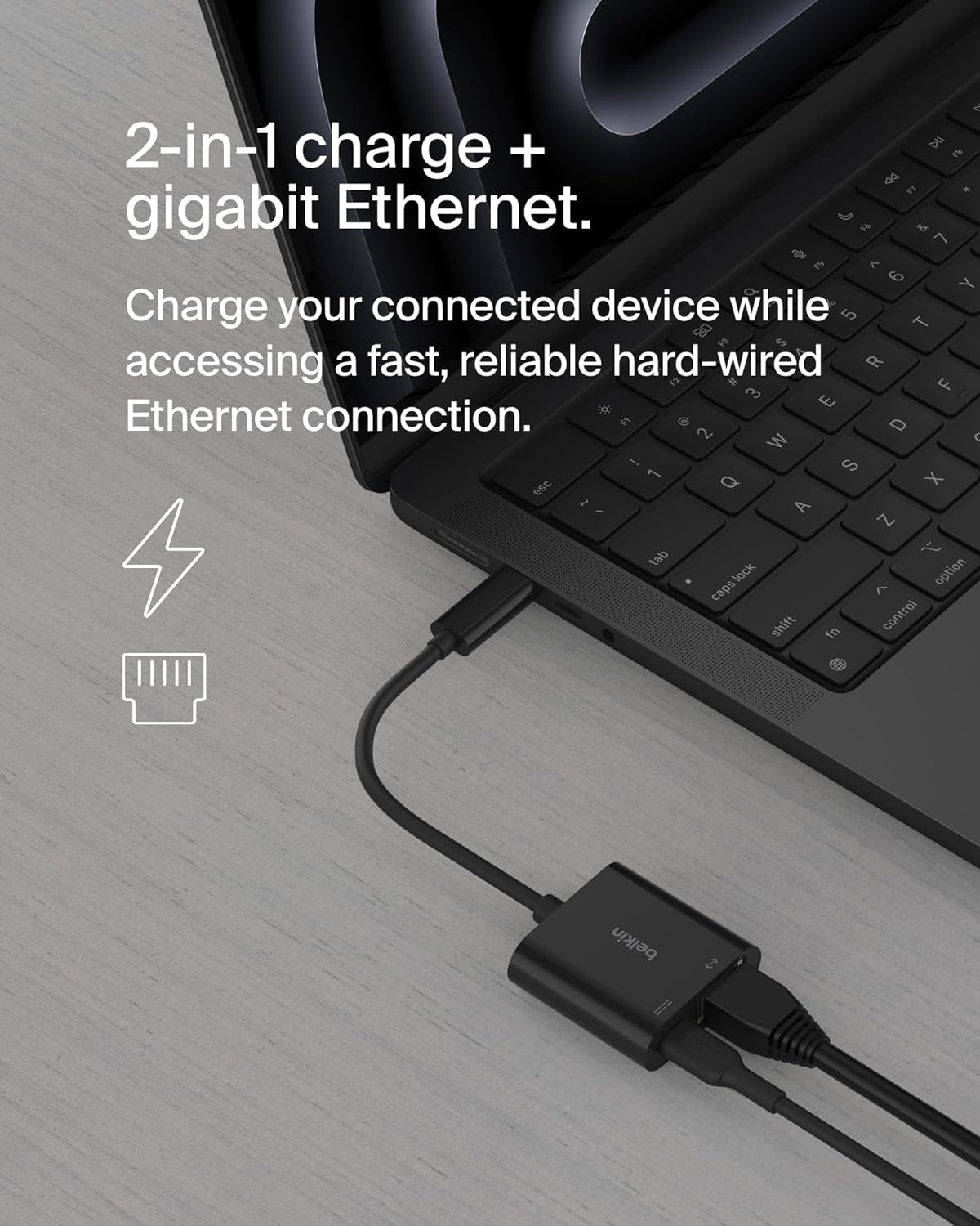 Detalle 2 de Belkin Connect USB-C to Ethernet Adapter 100W