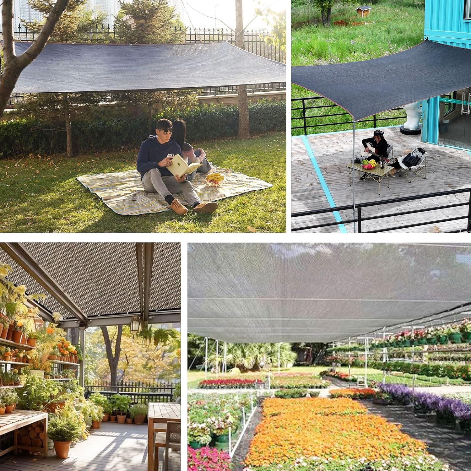 Thumbnail 5 de Sunblock Shade Cloth: Black UV Resistant Net Sun Mesh Shade Canopy with Grommets
