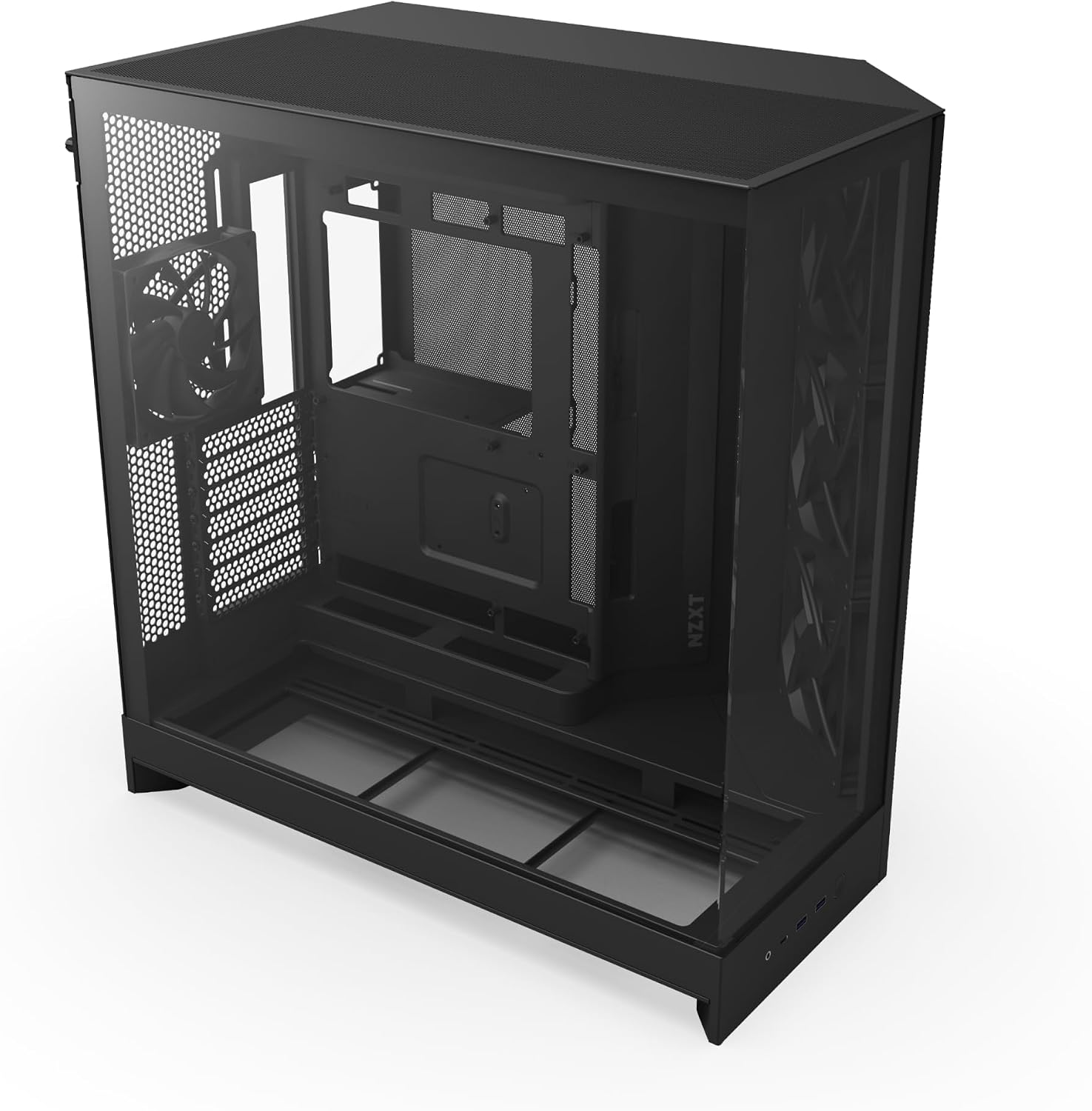 Detalle de NZXT H9 Flow (2025) CM-H92FB-01 ミドルタワーPCケース、強化ガラス・4基ファン・420mmラジエーター対応