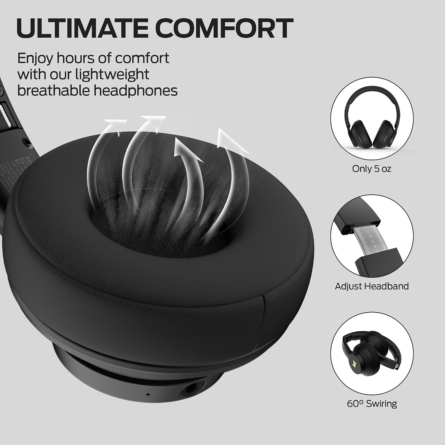Thumbnail 2 de Monster Mission 100 Over-Ear Bluetooth Headphones, 40-Hour Playtime, Bluetooth 5.4