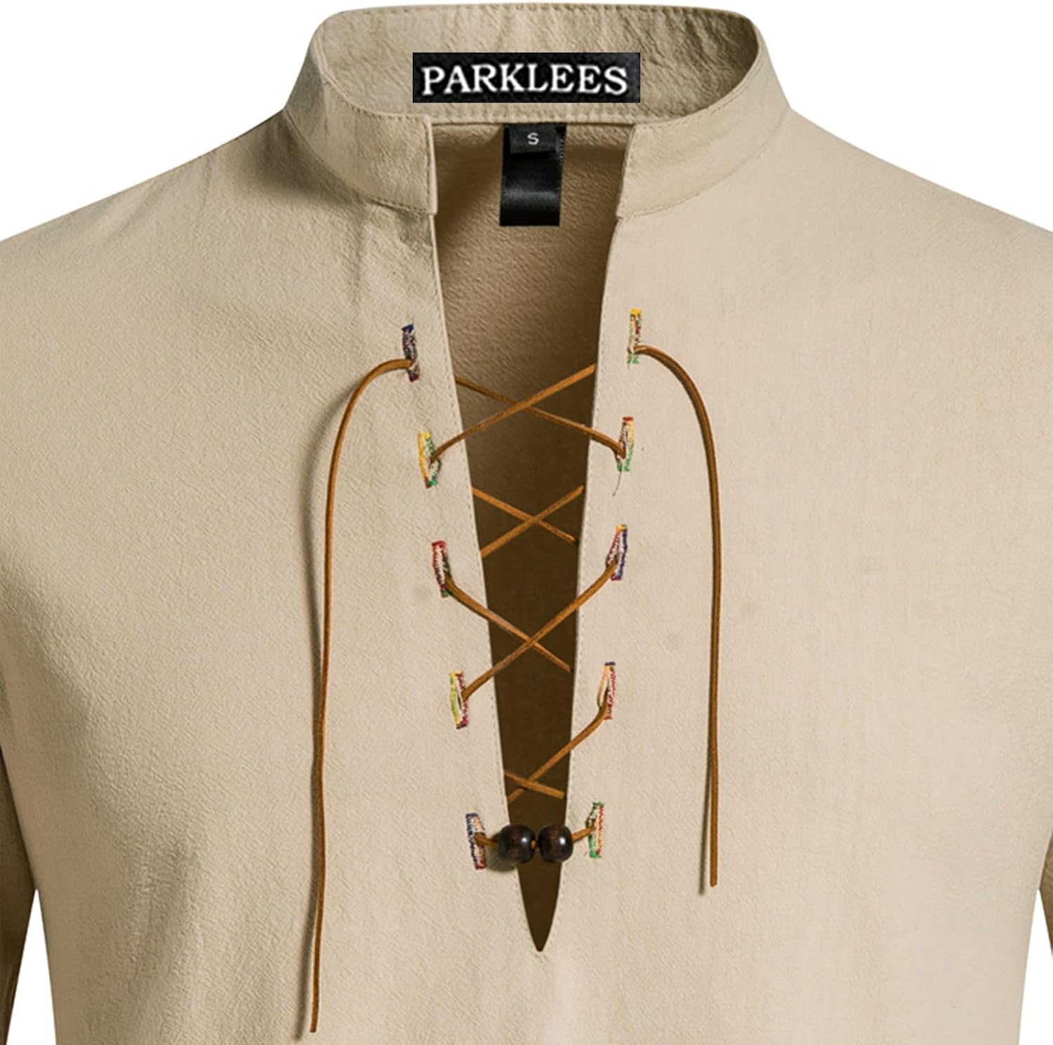 Thumbnail 3 de PARKLEES Herren Retro Baumwoll-Freizeithemd Langarm im Wikinger/Piraten-Look