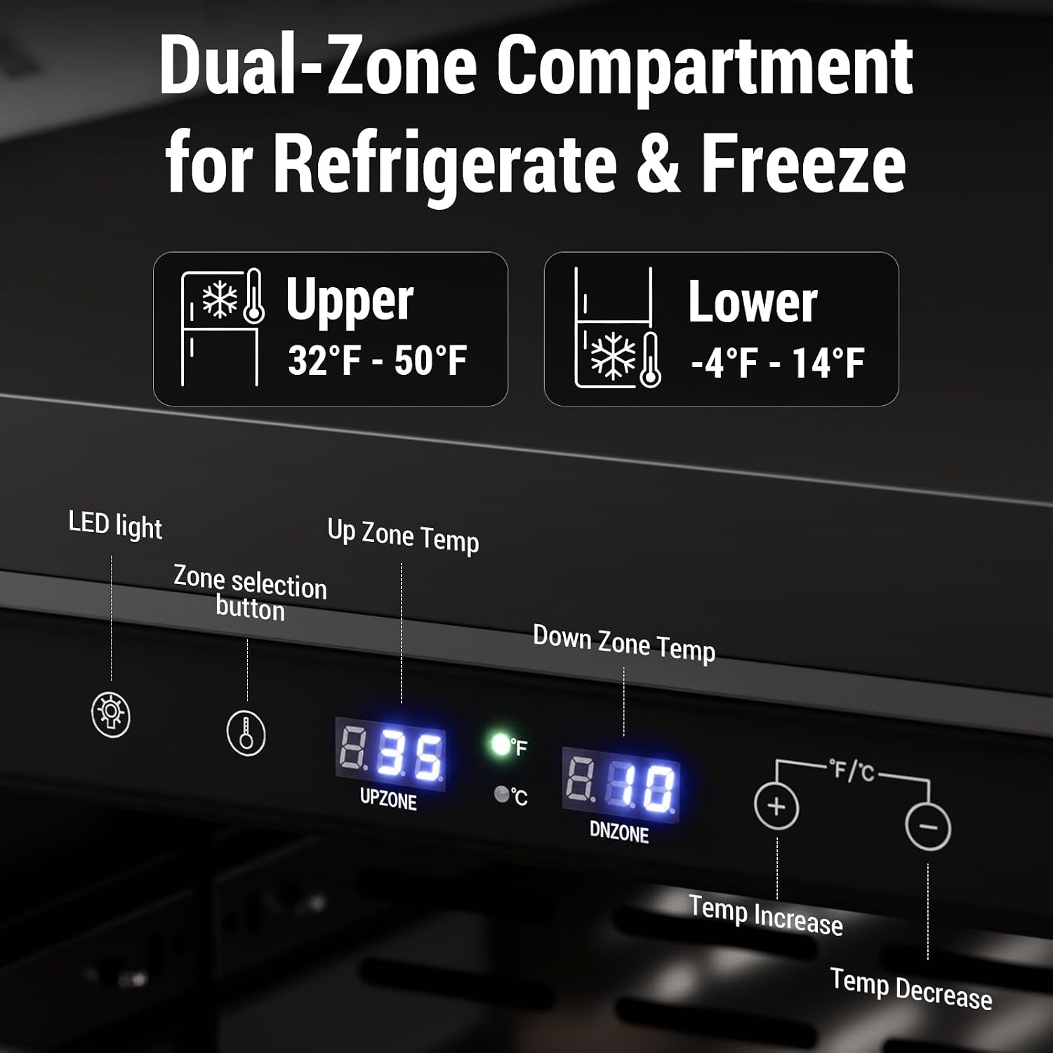 Detalle 2 de Antarctic Star BCD-120B/2T 145-Can Dual-Zone Drawer Beverage Refrigerator