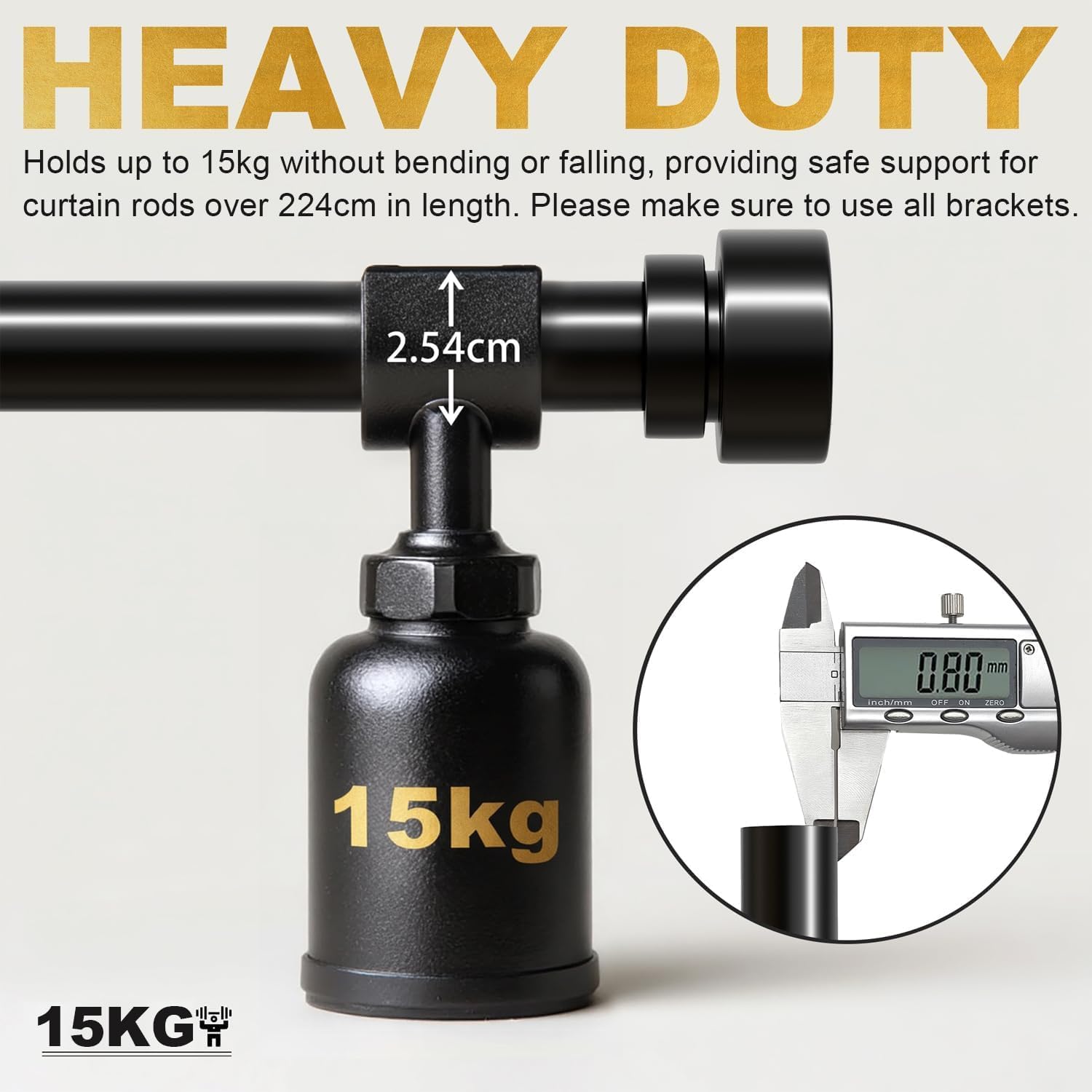 Thumbnail 2 de Gormena Adjustable Curtain Pole 80-148cm