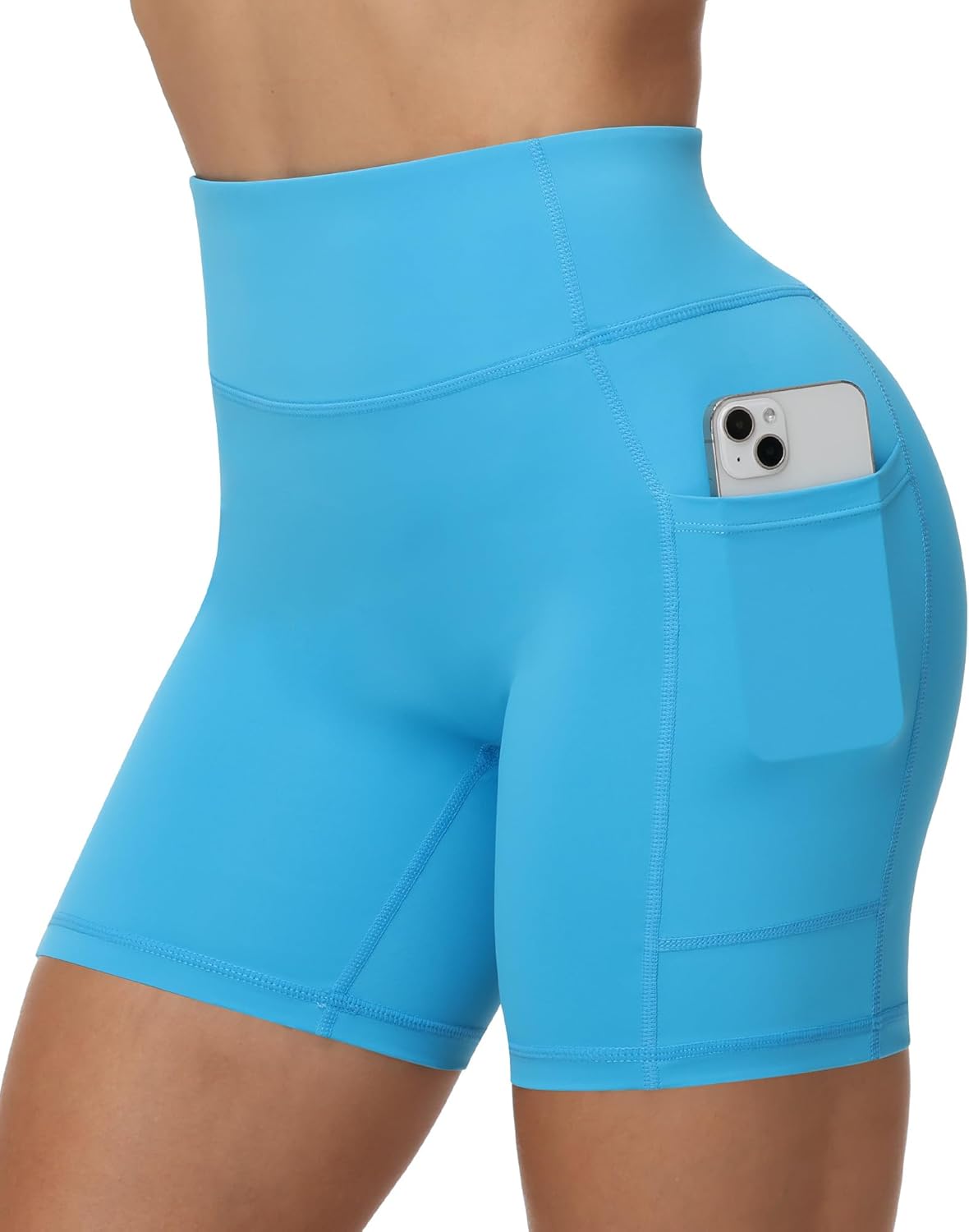 Thumbnail 1 de Runhit Radlerhose Damen mit Taschen – hohe Taille, blickdichte kurze Leggings für Yoga, Fitness & Alltag