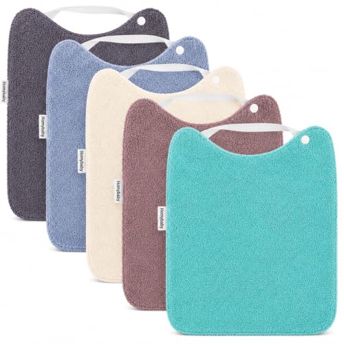 HOMYBABY Pack 5 Baberos Rizo Bebe Impermeables – Guardería y BLW, Reutilizables