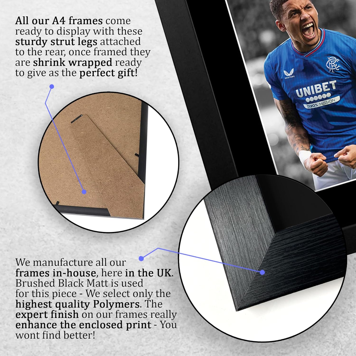 Thumbnail 6 de HWC Trading FR A4 James Tavernier Rangers framed autograph picture (A4)