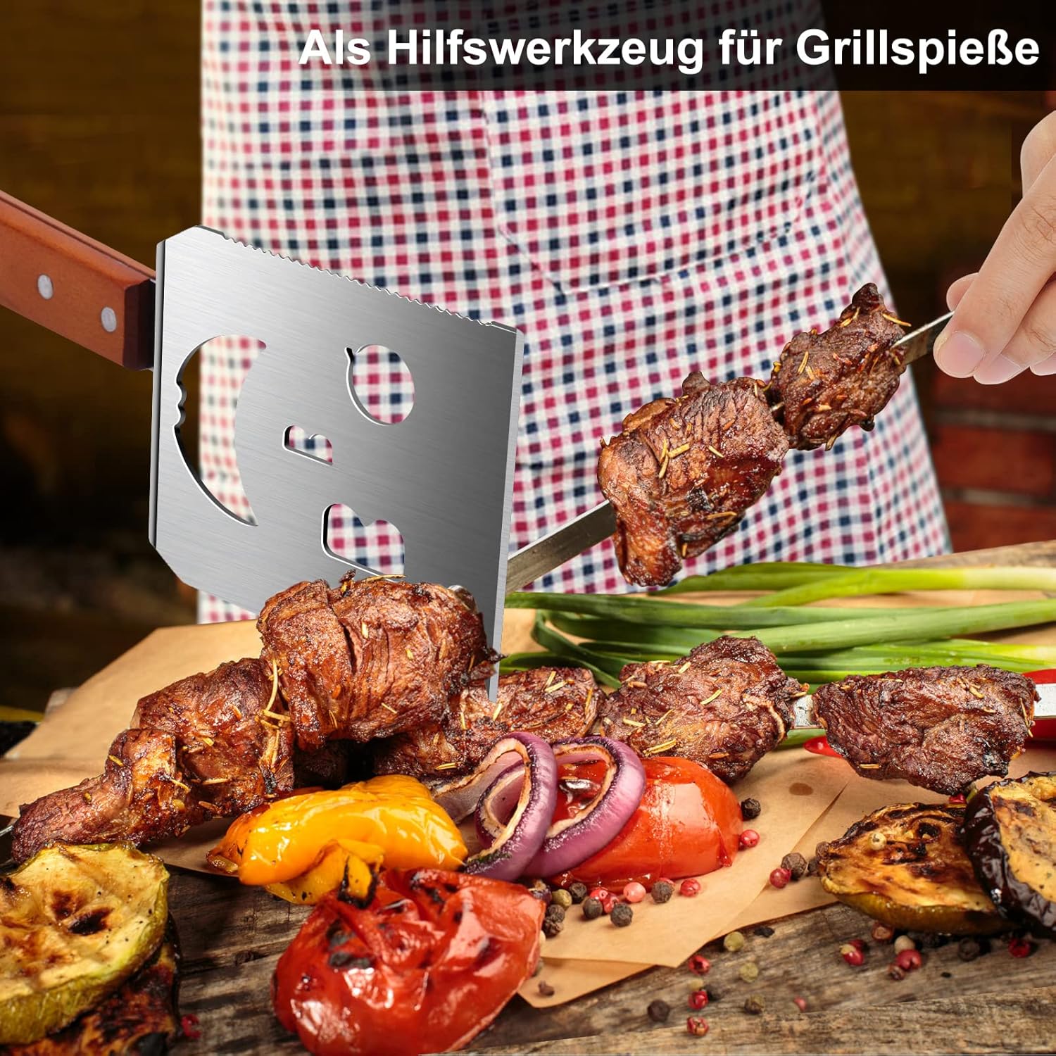 Thumbnail 4 de 7‑in‑1 Grillspachtel Multifunktional mit Holzgriff 🍖