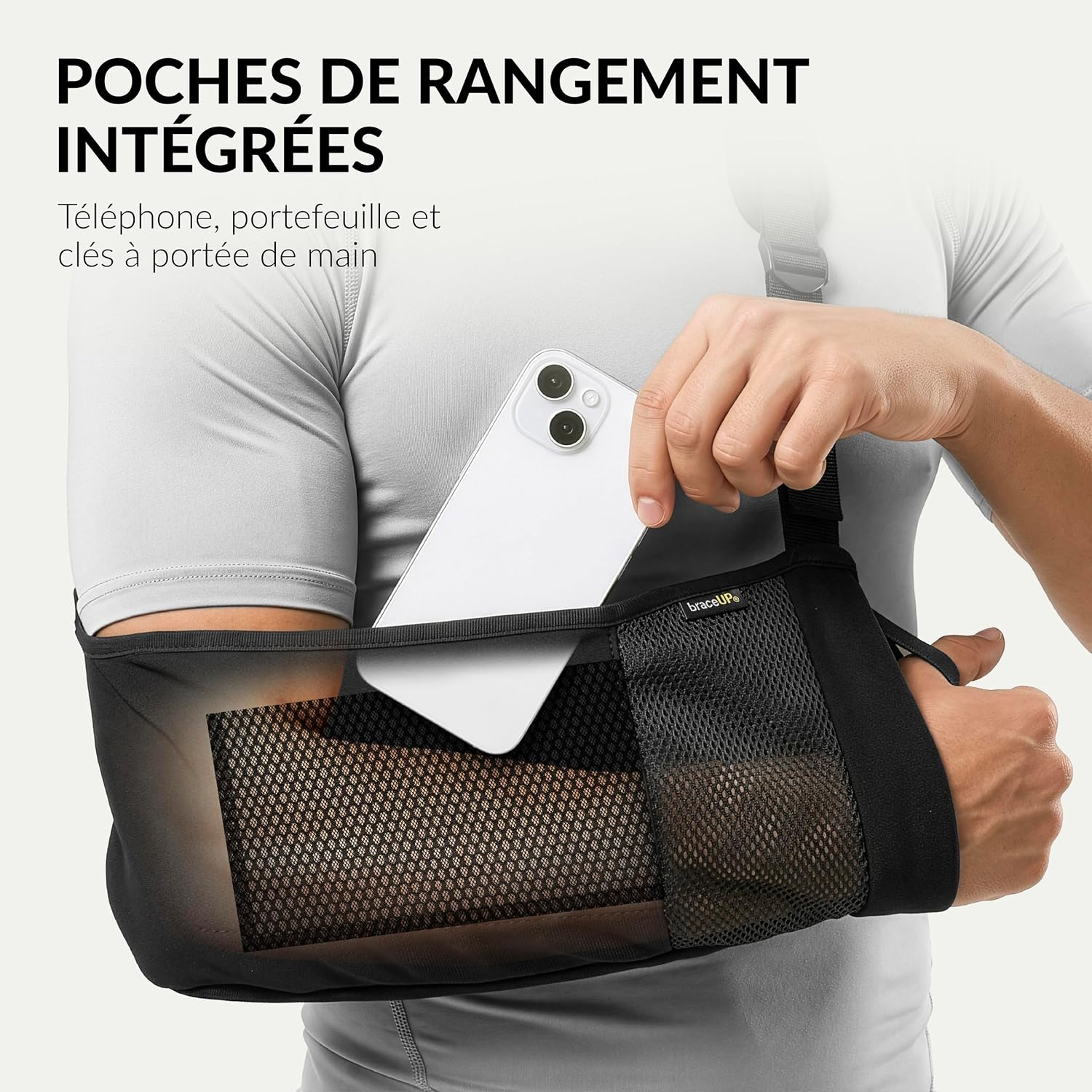 Thumbnail 4 de BraceUP armsling voor volwassenen met verstelbare, gewatteerde schouderriem