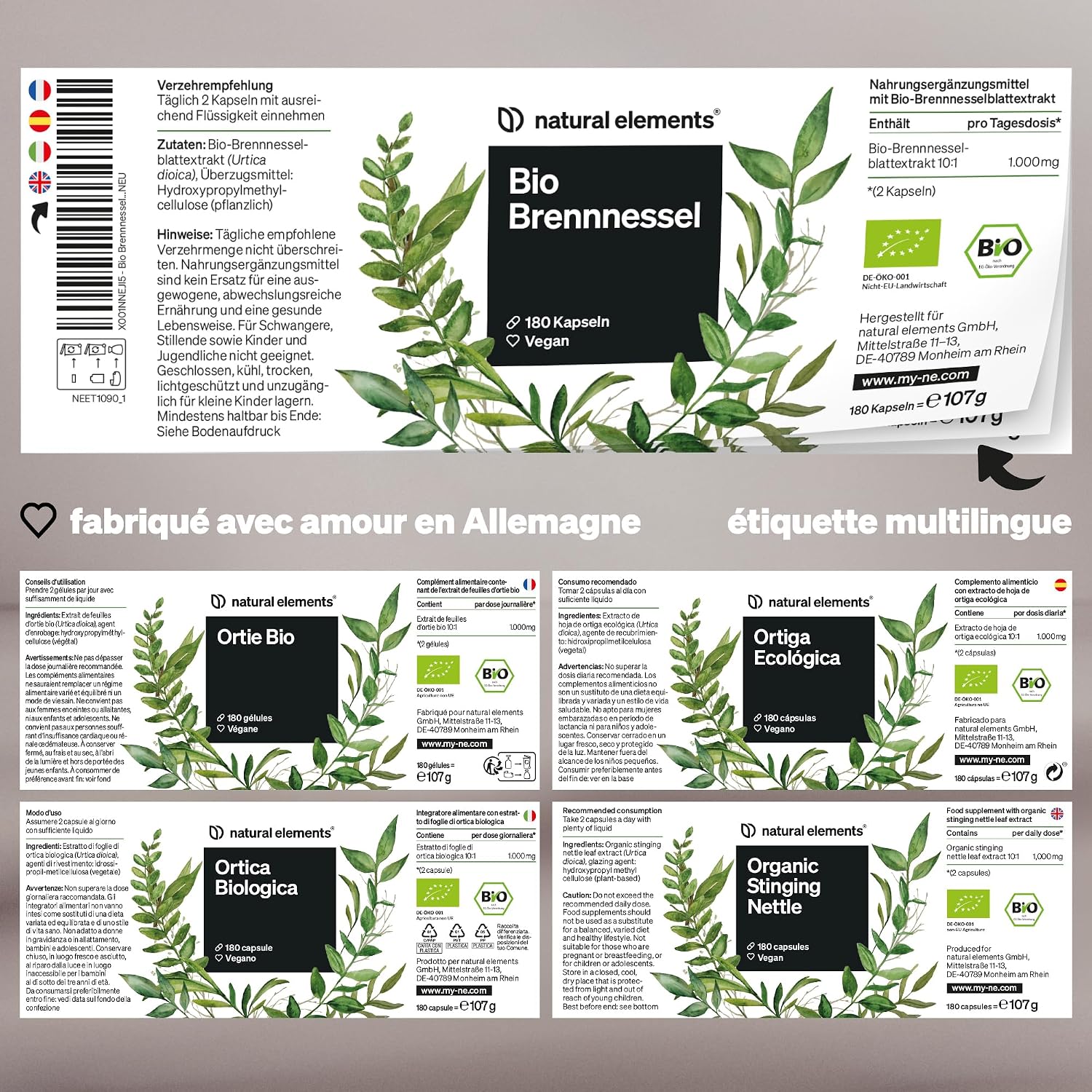Thumbnail 4 de OrtIe Bio – extrait de feuilles d’ortie 10:1, 180 gélules végane