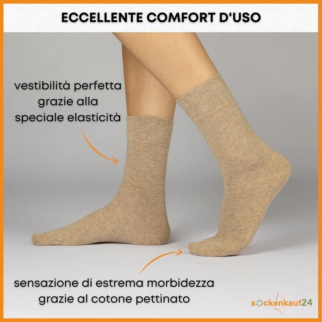 Detalle 2 de sockenkauf24 10 paia di calze lunghe da uomo e donna business in cotone traspiranti
