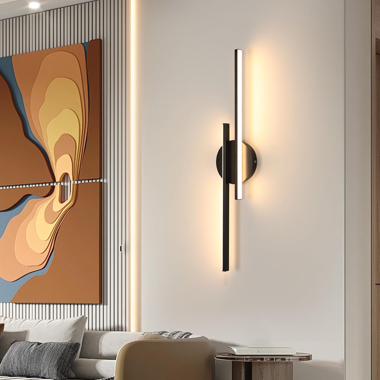 Detalle 2 de Mckalen MC-60CM-EELJ – czarny kinkiet LED 60 cm, 24 W, 2700 lm