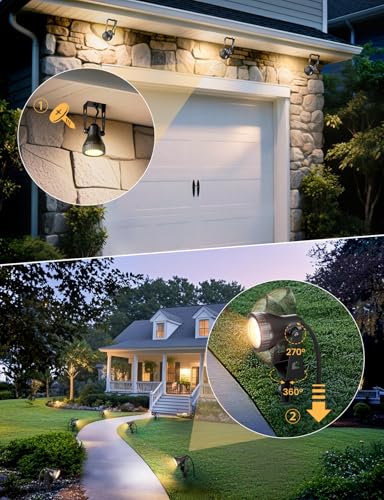 Detalle 2 de ZOTOYI Focos LED de Jardín IP68 4-en-1: iluminación exterior ajustable y de bajo consumo