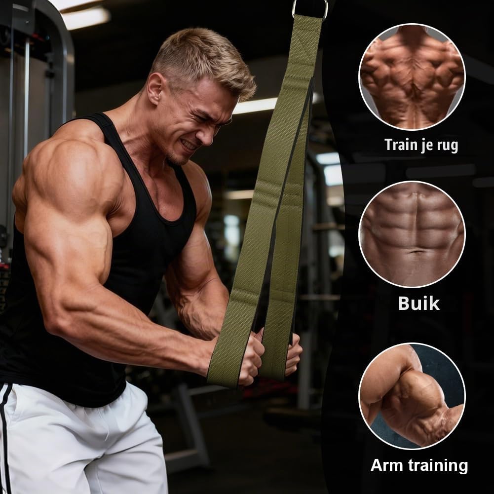 Thumbnail 3 de AOOSA 5369307 triceps-touw voor kabelmachine met multigrip-handgrepen