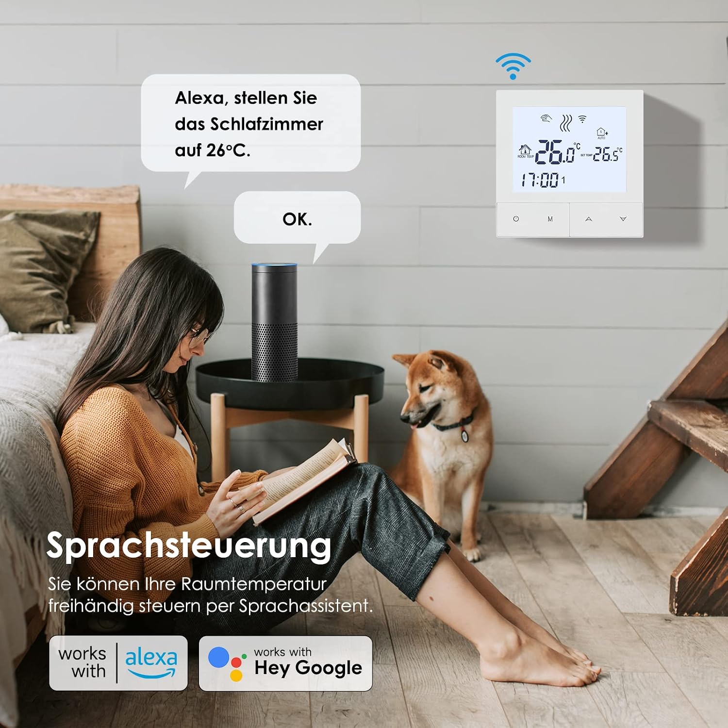 Detalle 2 de Beok 3A WiFi Thermostat für Fußbodenheizung