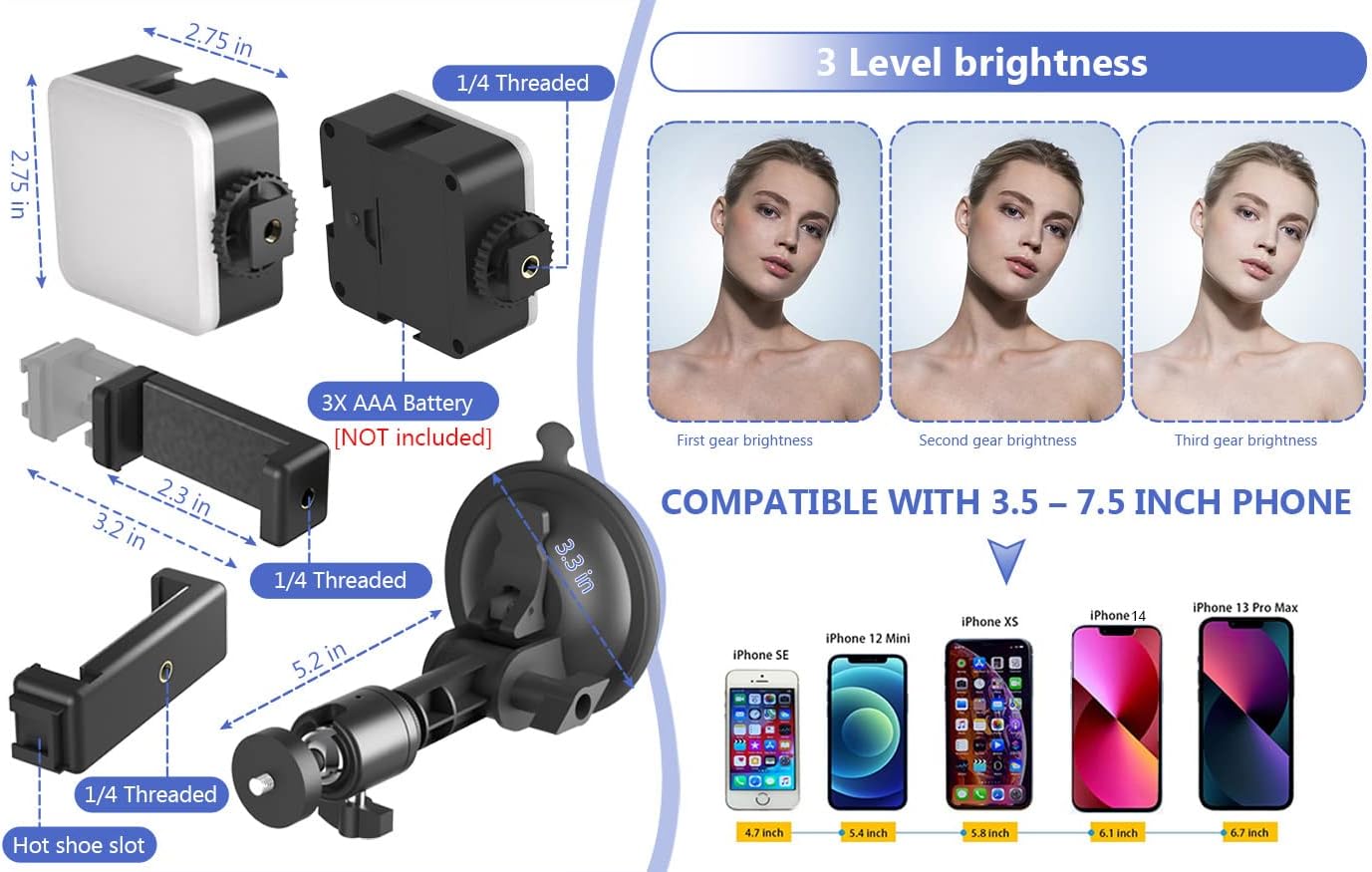 Thumbnail 4 de LenTok Suction Cup Mirror Phone Holder with Light
