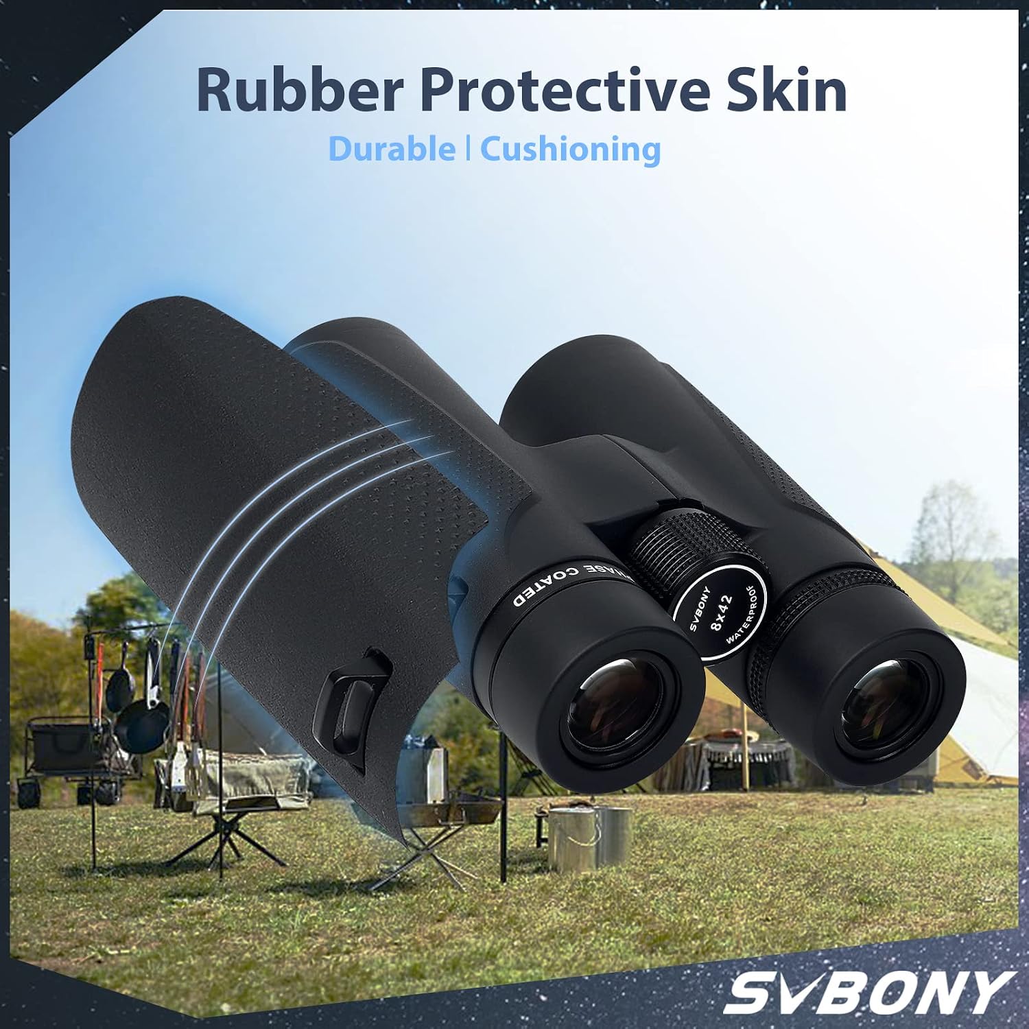 Detalle 2 de Svbony SV202 ED 8x42 Binocolo compatto per adulti con vetro ED e FMC