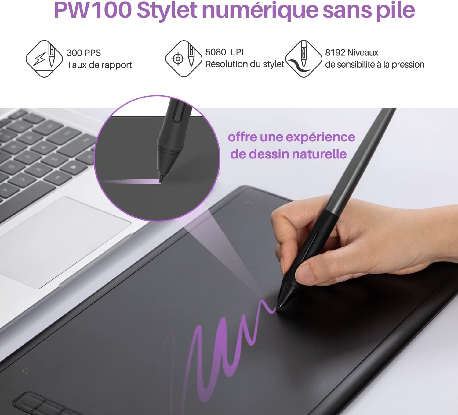 Detalle 1 de HUION Inspiroy H610X tablette graphique 10 x 6,25