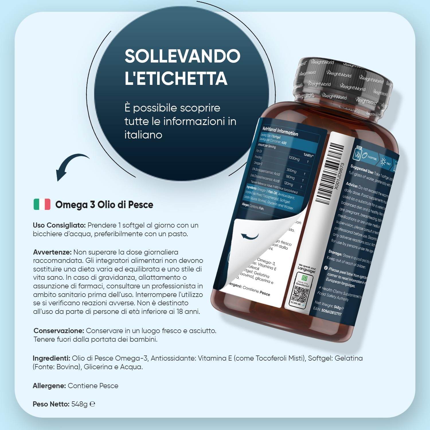 Thumbnail 6 de WeightWorld Omega 3 400 softgel 1000 mg
