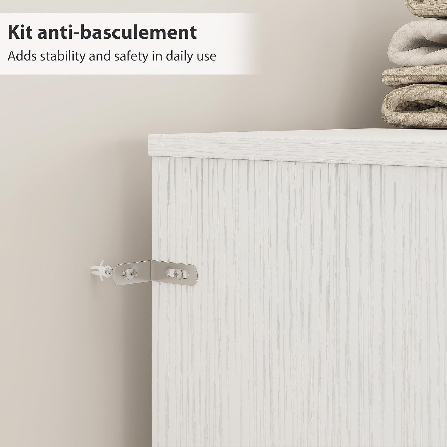 Thumbnail 4 de HOMCOM tête de lit sur pied 160 cm blanche avec 4 compartiments de rangement